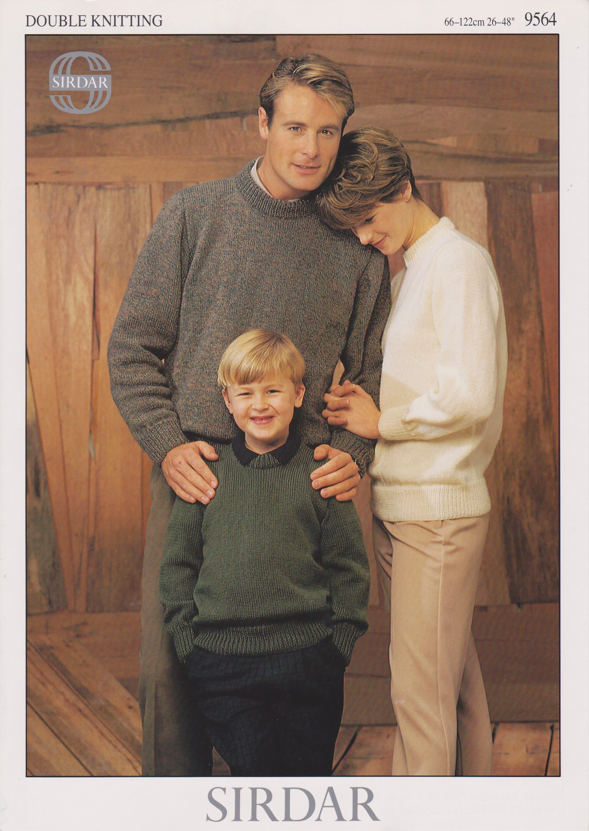 SIRDAR9564 - FAMILY PLAIN SWEATER IN DK - PDF KNITTING PATTERN