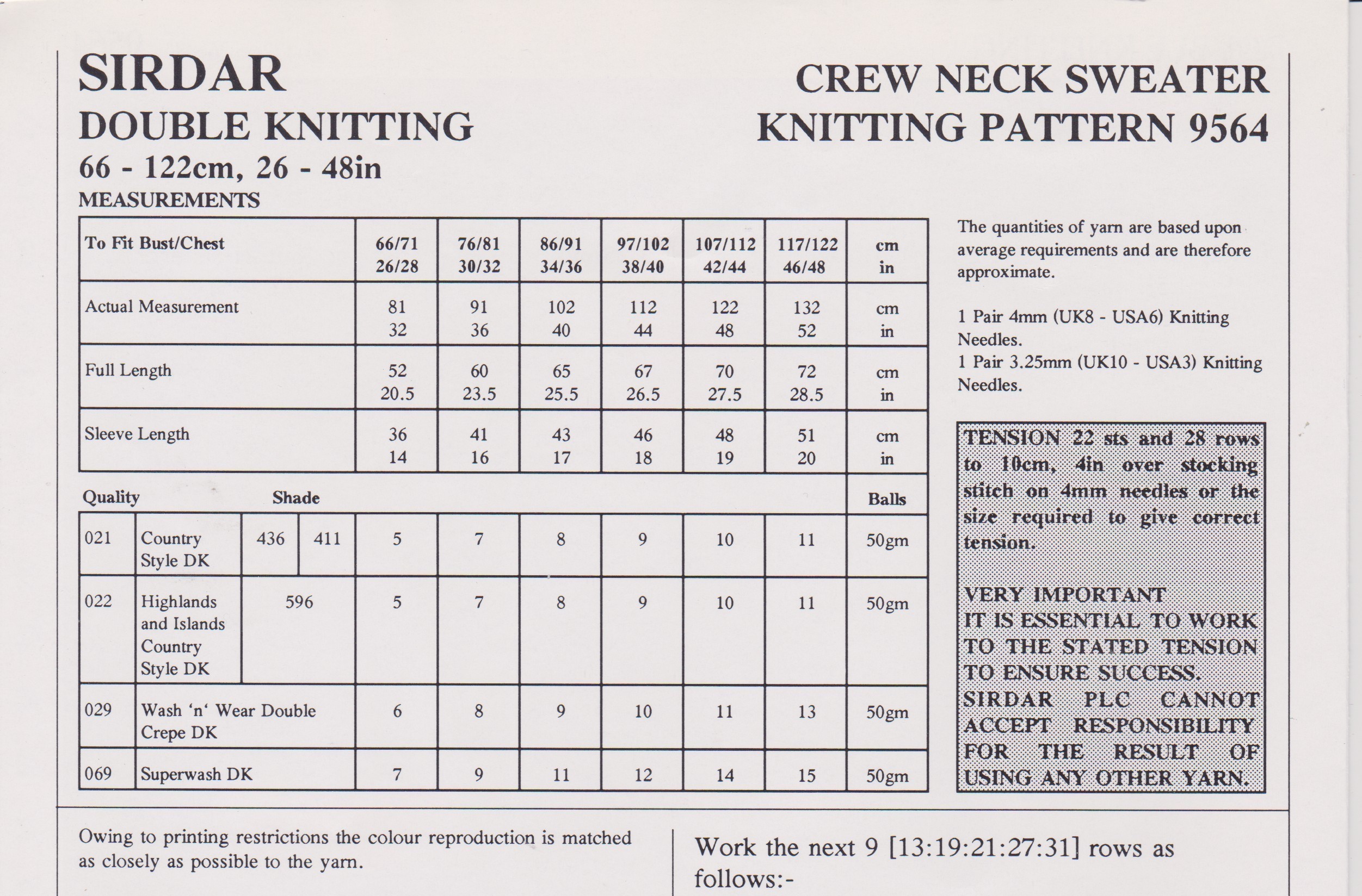 SIRDAR9564 - FAMILY PLAIN SWEATER IN DK - PDF KNITTING PATTERN