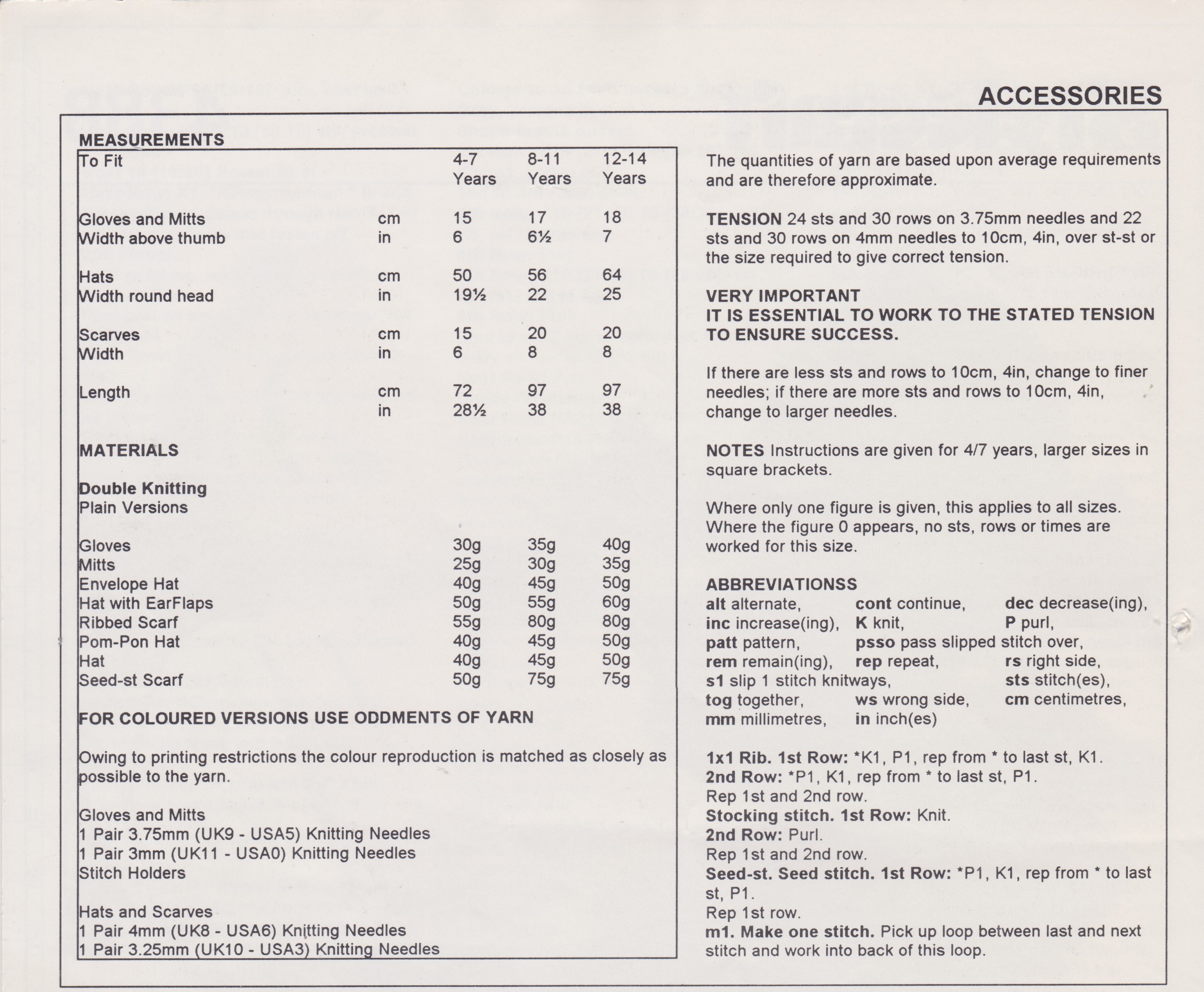 STYLECRAFT4388 - CHILD AND TEENAGE HATS, GLOVES AND SCARVES IN DK - PDF KNITTING PATTERN