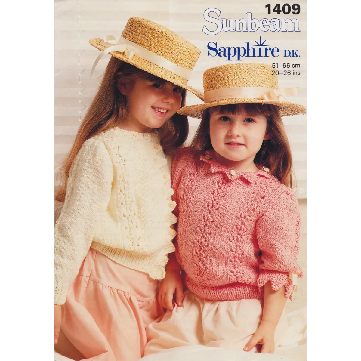 SUNBEAM1409 - GIRL'S LACY CARDIGAN AND SWEATER IN DK - PDF PATTERN