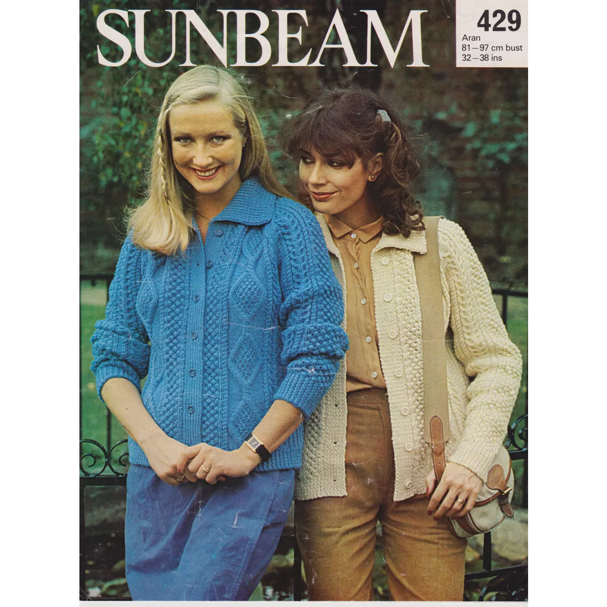 SUNBEAM429 - WOMAN'S CABLE JACKET WITH COLLAR IN ARAN WEIGHT YARN - PDF KNITTING PATTERN