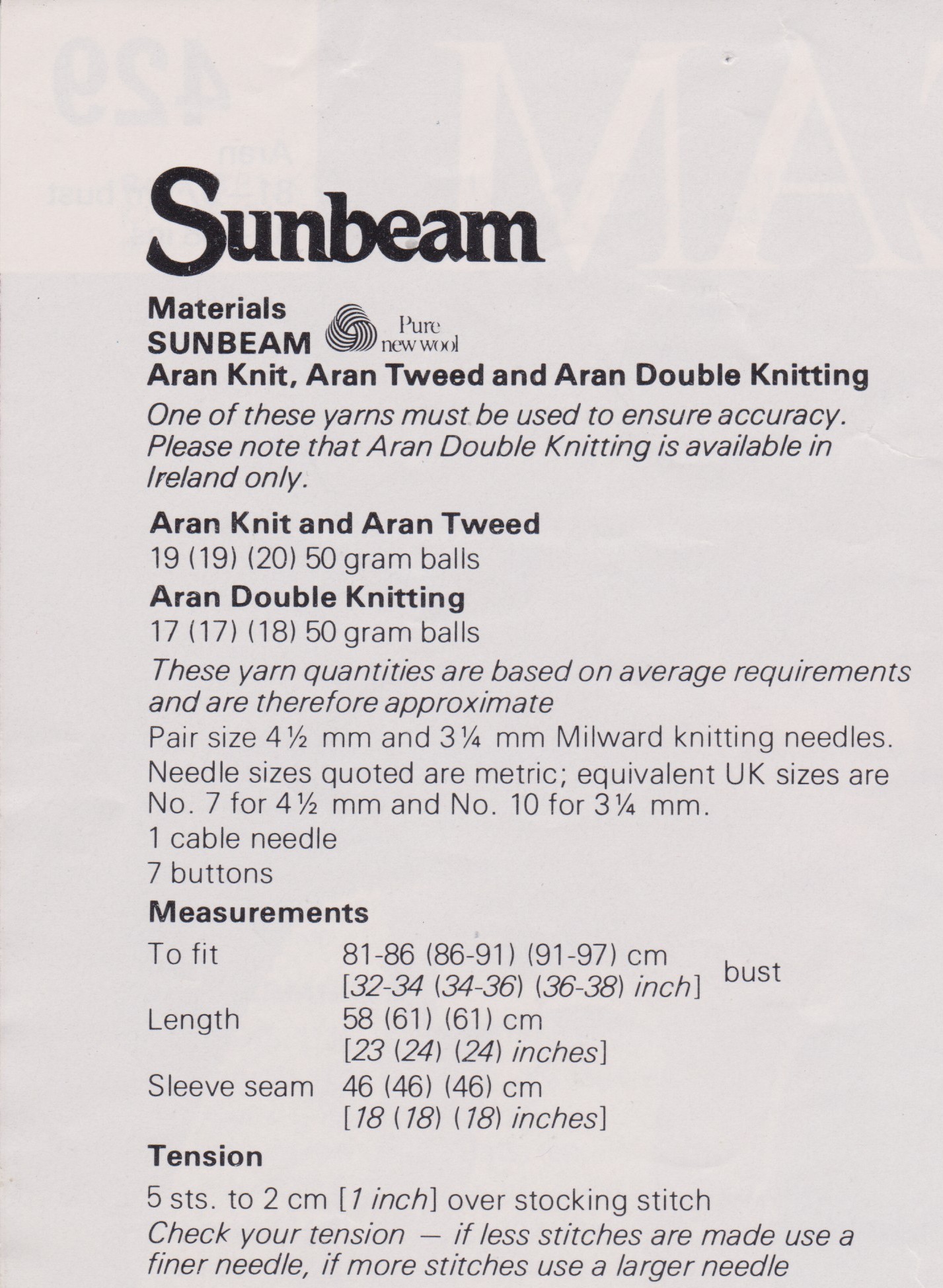 SUNBEAM429 - WOMAN'S CABLE JACKET WITH COLLAR IN ARAN WEIGHT YARN - PDF KNITTING PATTERN