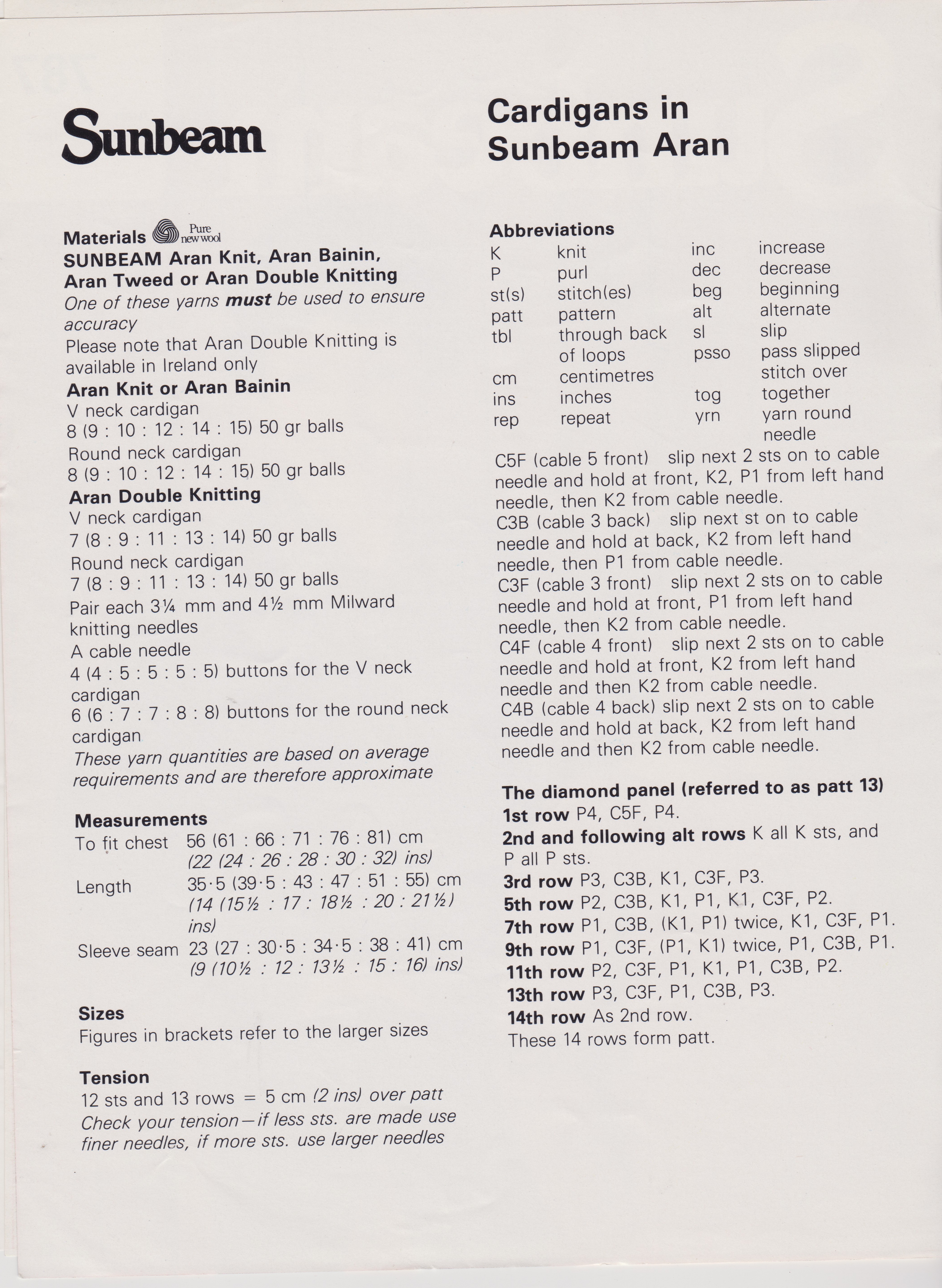 SUNBEAM787 - CHILD'S ARAN CARDIGAN CABLE DESIGN AND POCKETS - PDF KNITTING PATTERN