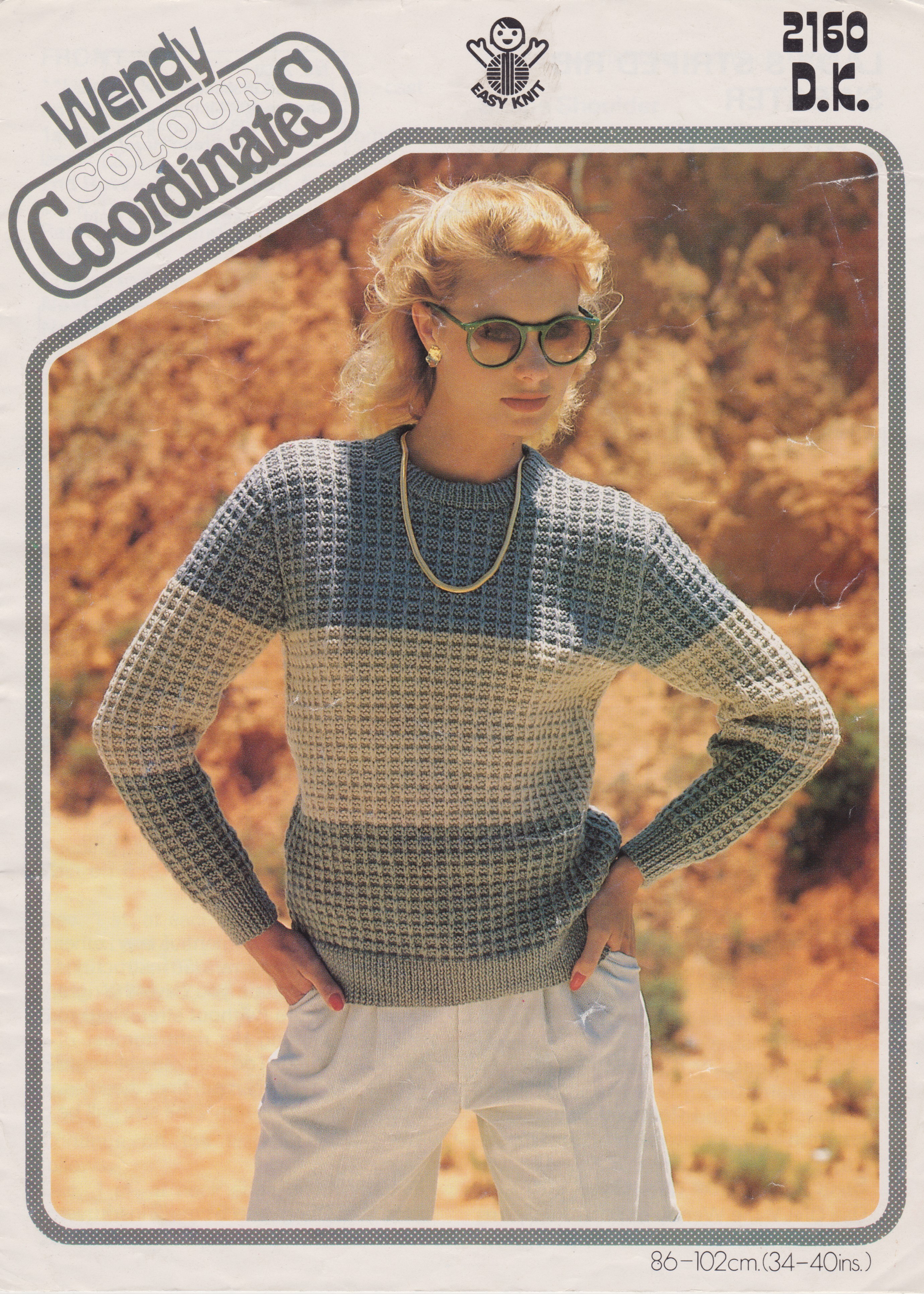WENDY2160 - WOMAN'S TEXTURED PATTERN SWEATER IN DK - PDF KNITTING PATTERN