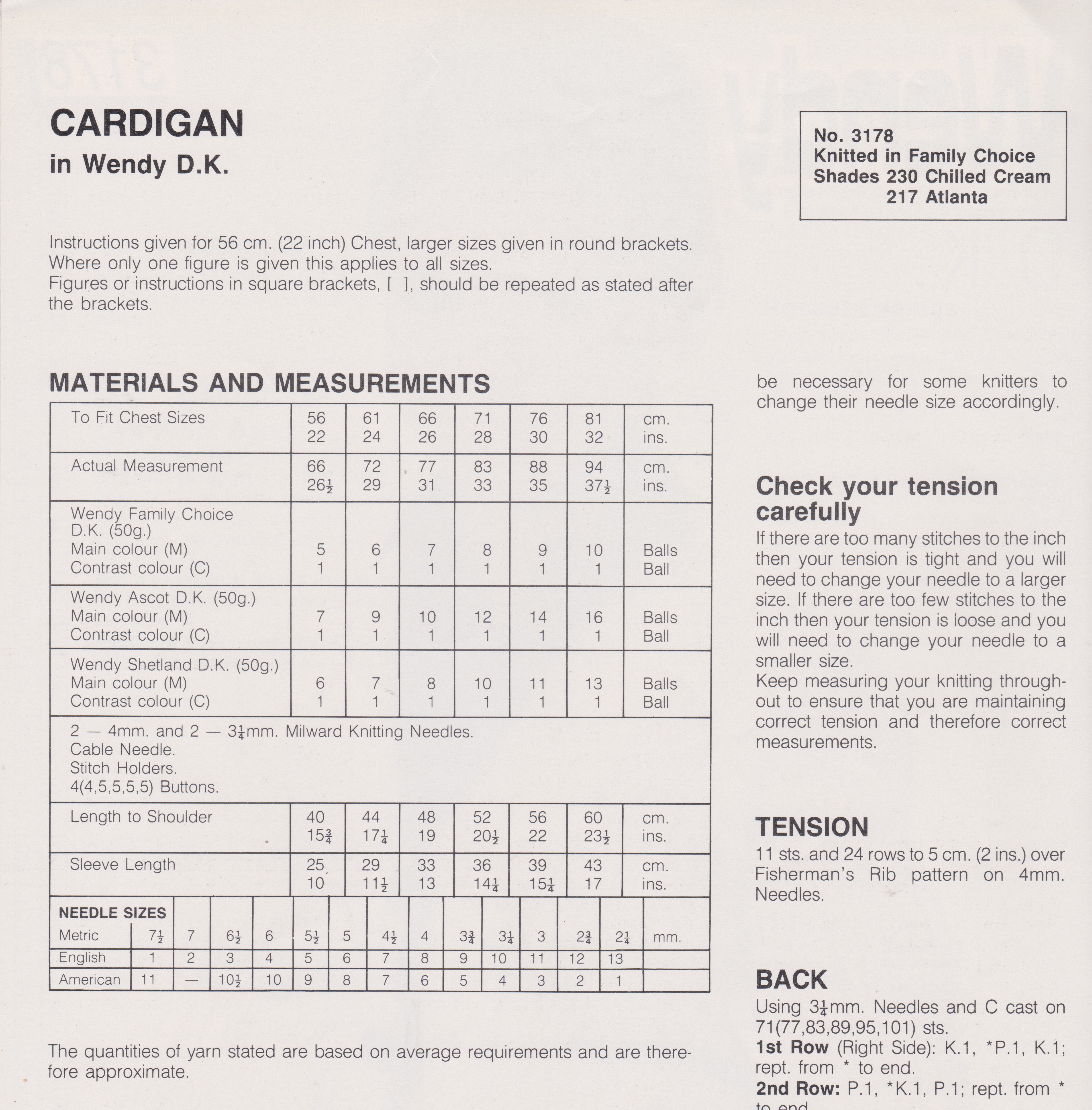 WENDY3178 - BOY'S DOUBLE KNIT CABLE PATTERN CARDIGAN - PDF KNITTING PATTERN