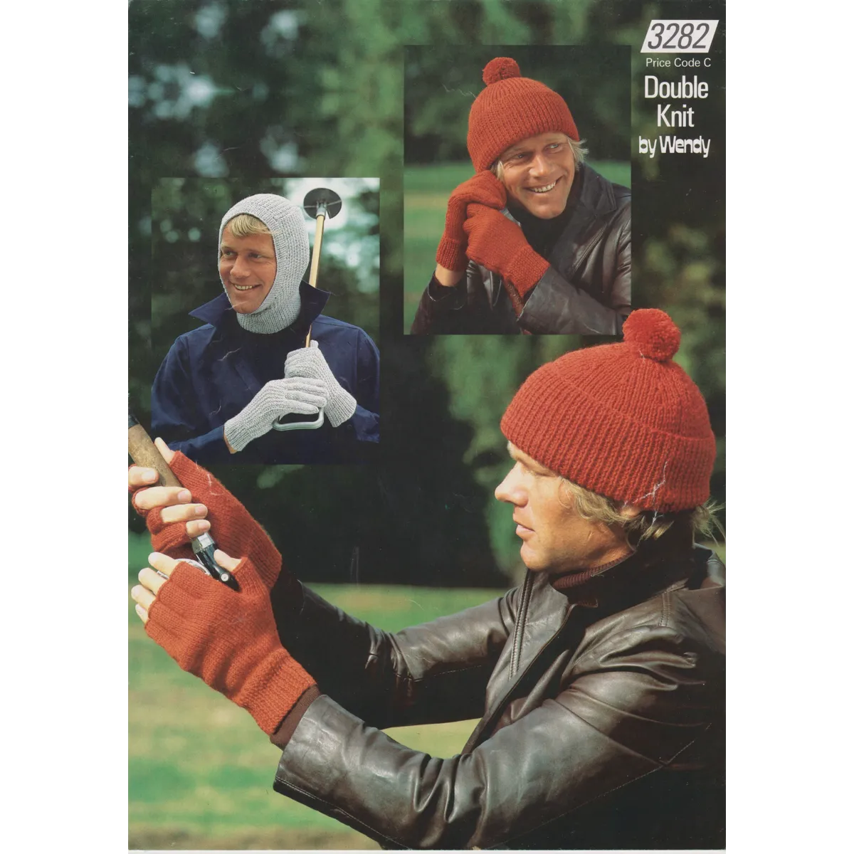 WENDY3282 - MAN'S BALACLAVA, HAT AND GLOVES IN DK - PDF KNITTING PATTERN