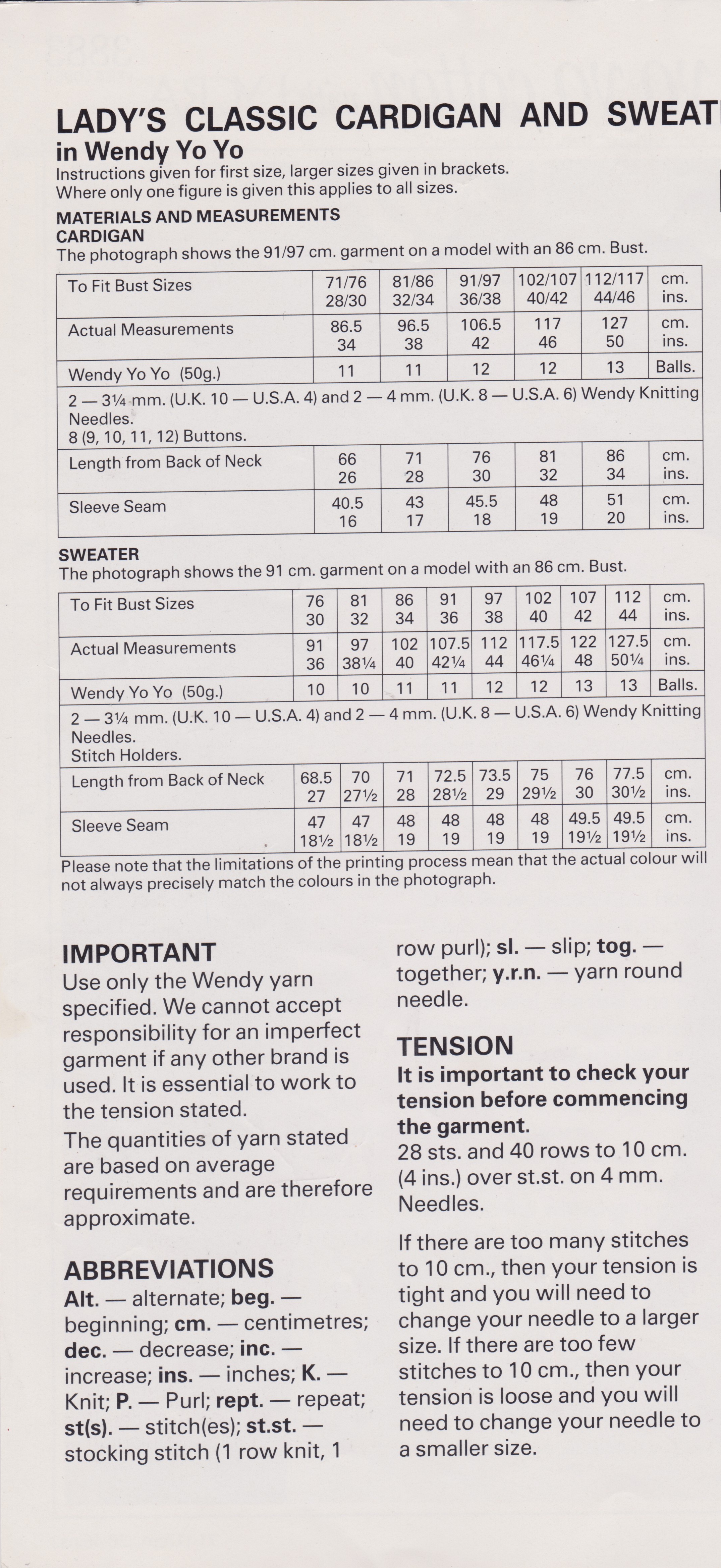 WENDY3883 - WOMAN'S SWEATER AND CARDIGAN IN COTTON DK - PDF KNITTING PATTERN