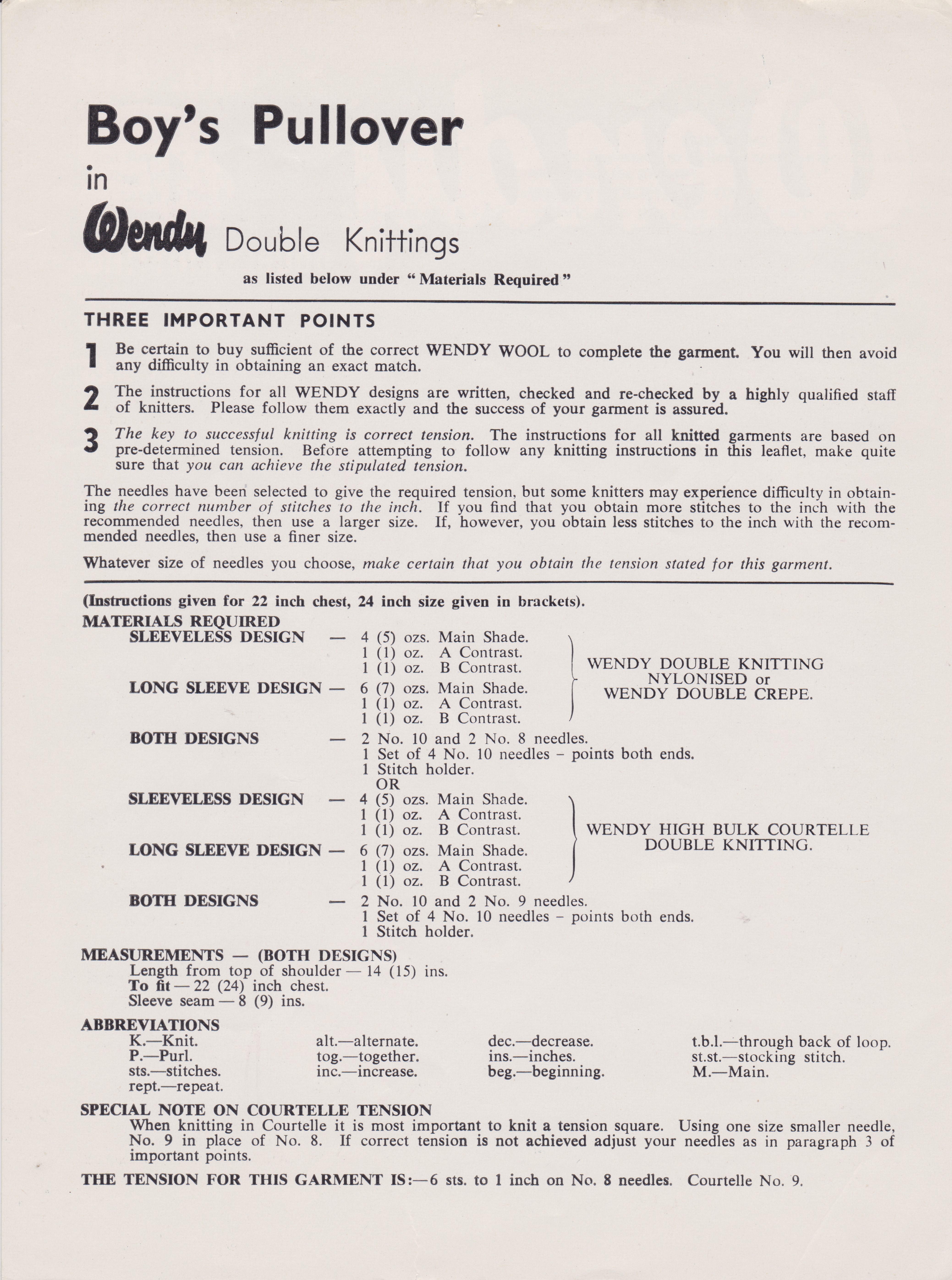 WENDY418 - BOY'S V-NECK SWEATER AND TANK TOP IN DOUBLE KNITTING - PDF KNITTING PATTERN