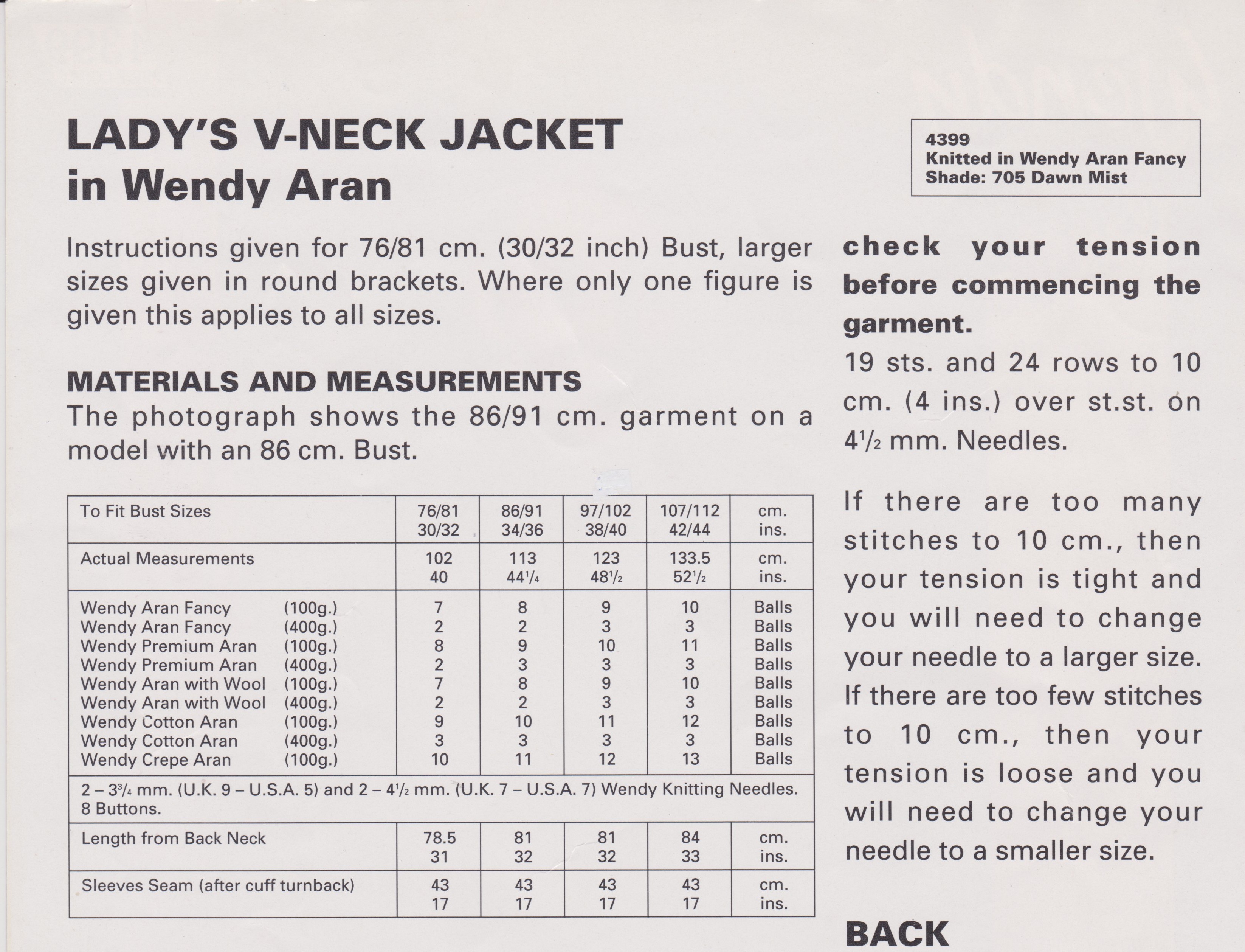 WENDY4399 - WOMAN'S LONG CARDIGAN IN ARAN - PDF KNITTING PATTERN