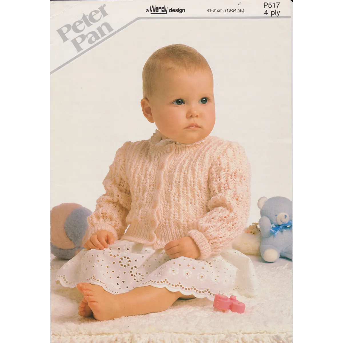 WENDYP517 - BABY GIRL'S LACY CARDIGAN IN 4PLY - PDF KNITTING PATTERN