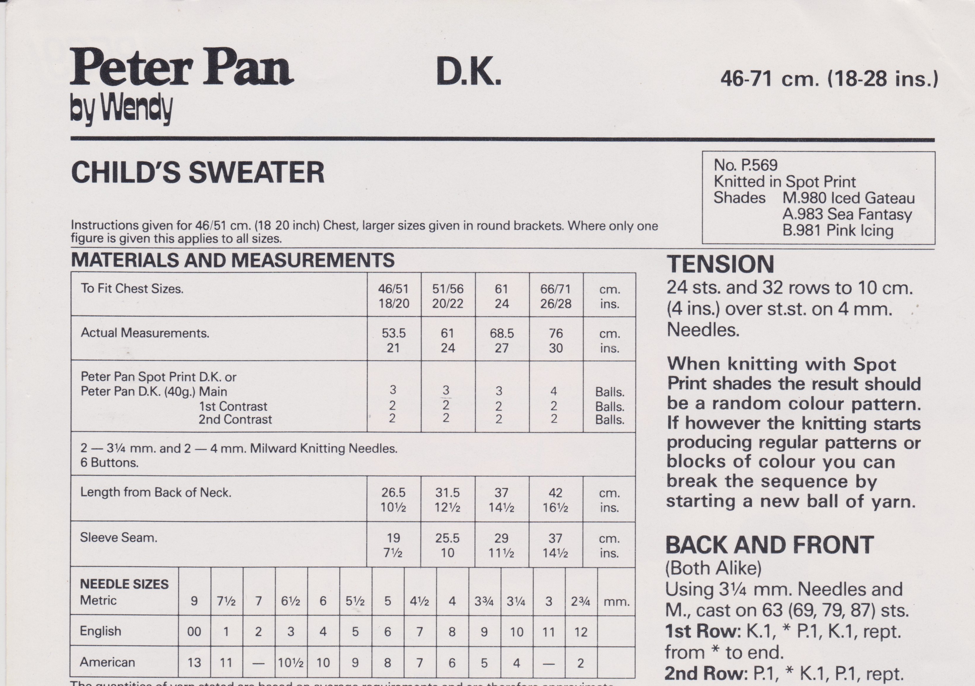 WENDYP569 - GIRL'S ENTRELAC DESIGN SWEATER IN DK - PDF KNITTING PATTERN