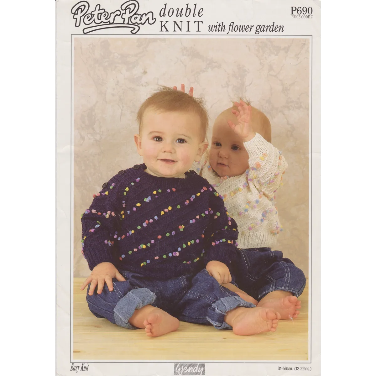 WENDYP690 - BABY AND INFANT SWEATER DOUBLE KNIT PDF KNITTING PATTERN