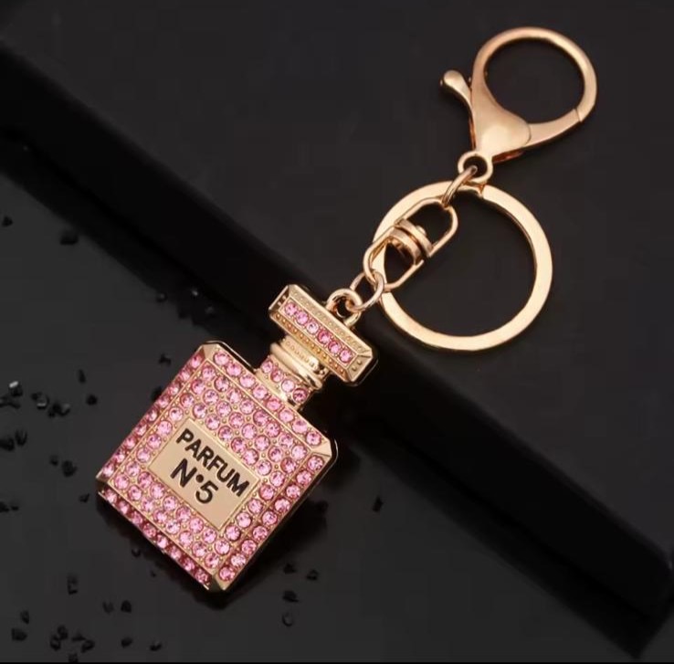 Rhinestone Crystal Perfume Bottle Key Chain