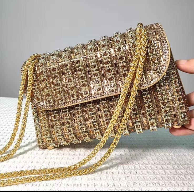 Gold Diamond Shoulder Bag