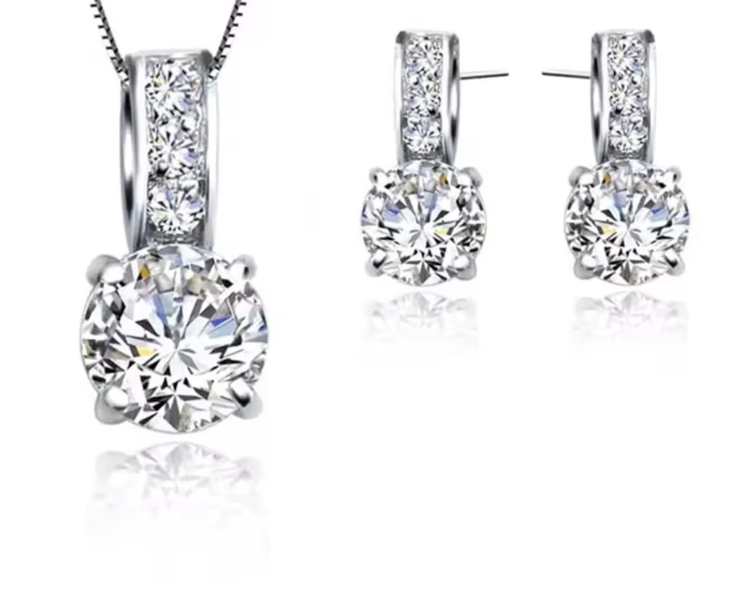 Zircon Crystal Pendant Set