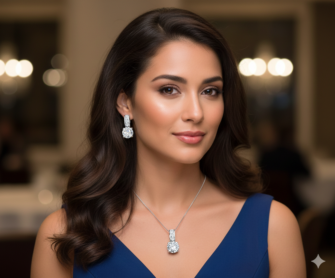 Zircon Crystal Pendant Set