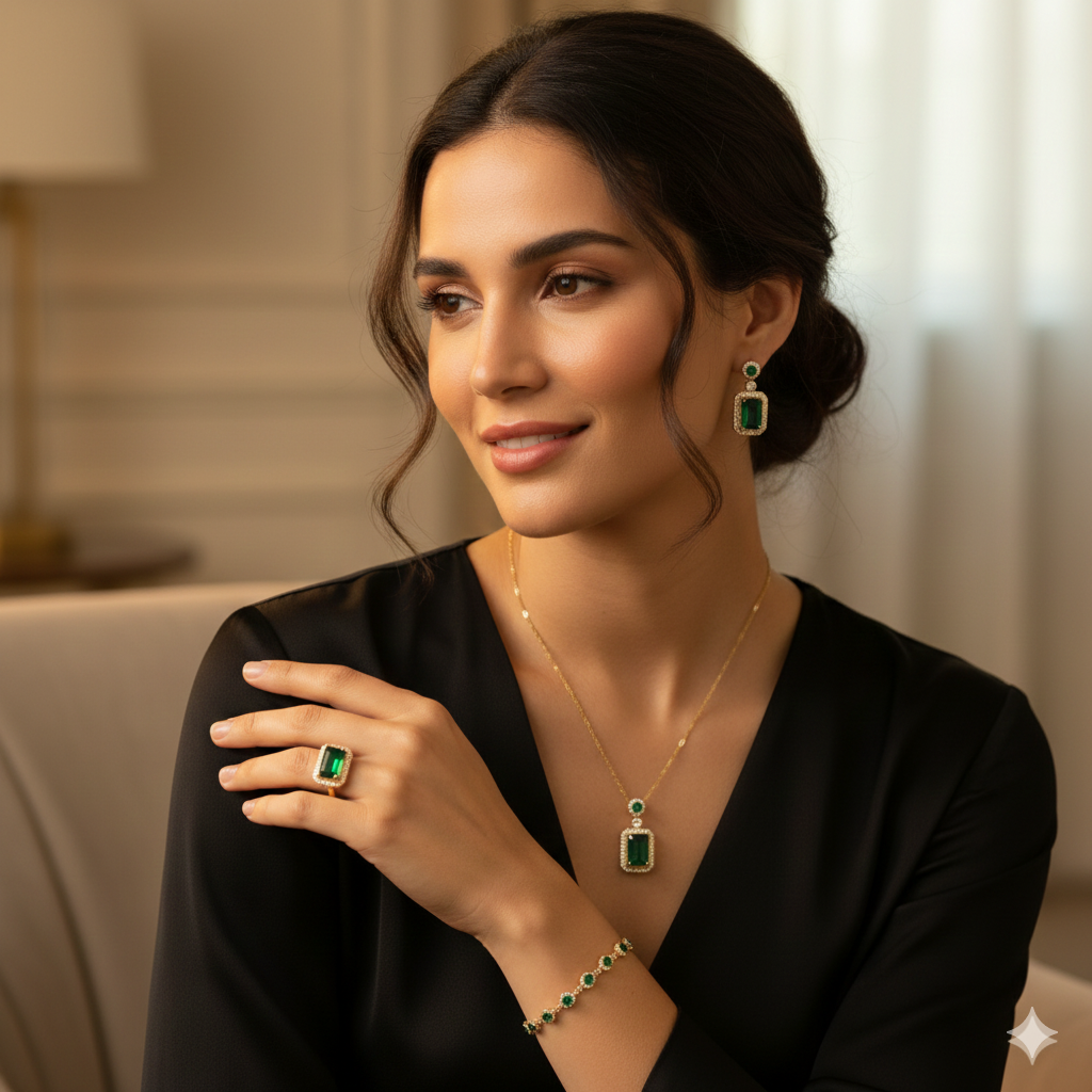 Exquisite Quadrate Rhinestone Set