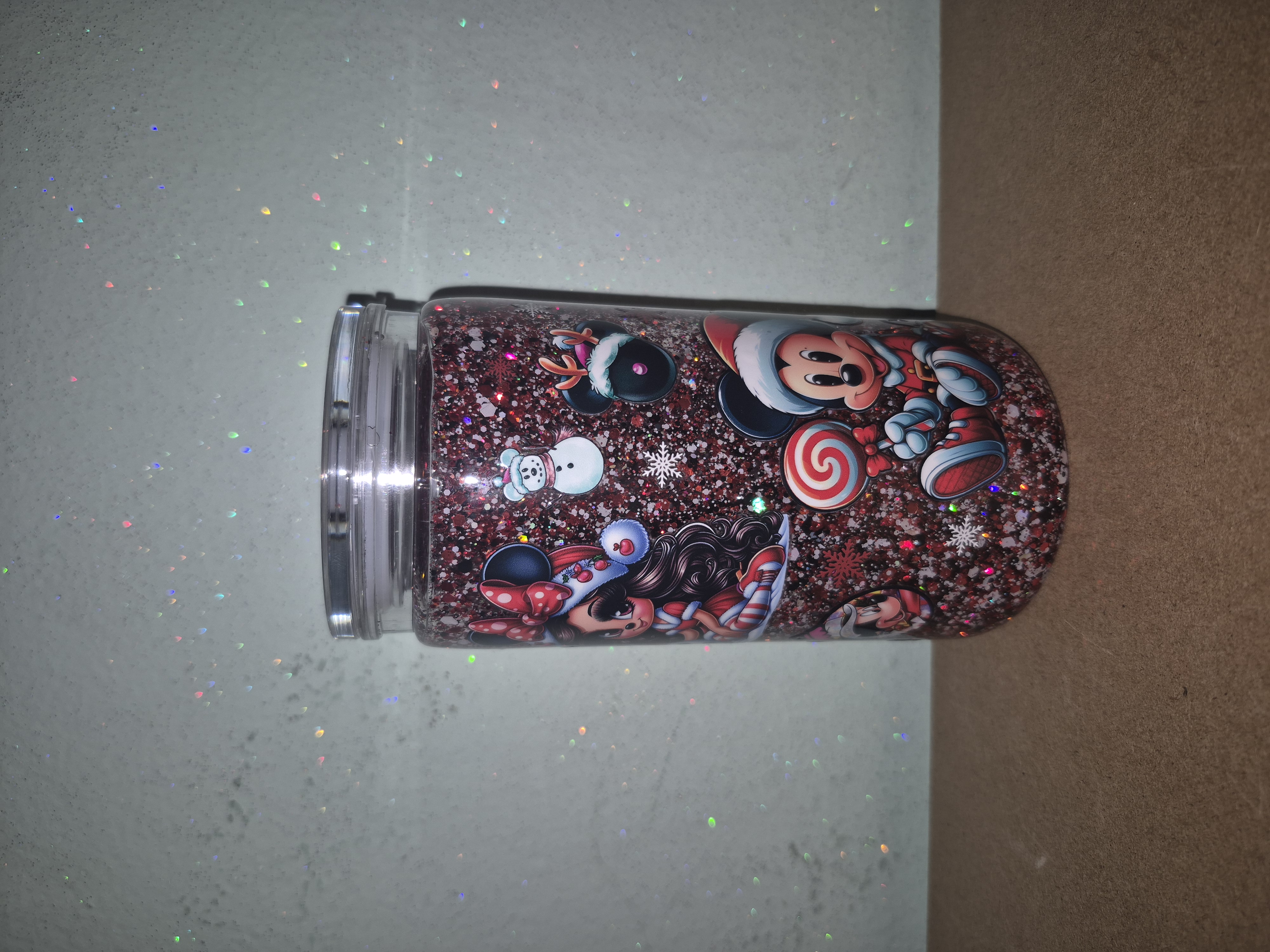 Minnie and Mickey Snowglobe Tumbler