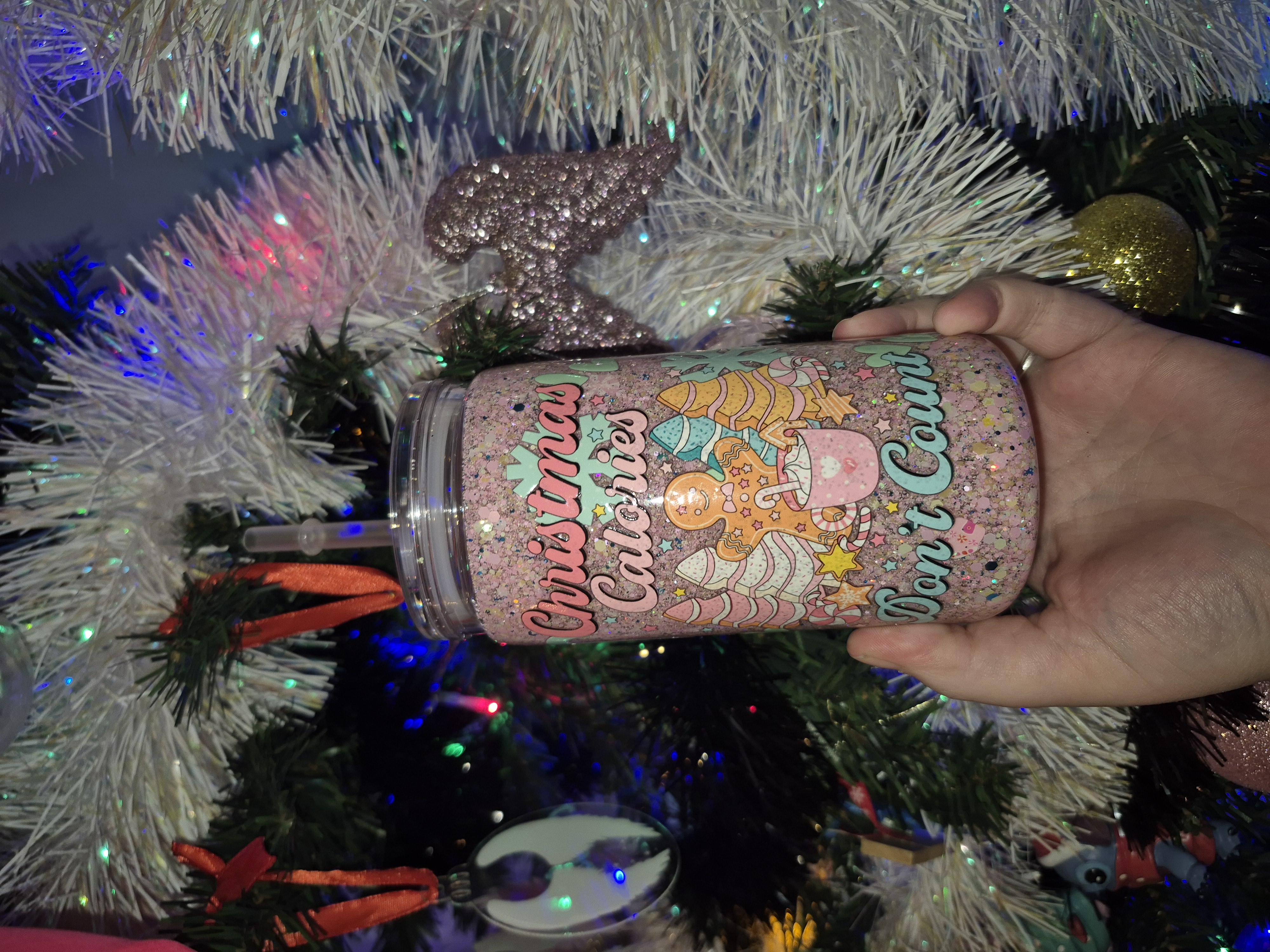 Christmas Calories Don’t Count Snowglobe Tumbler