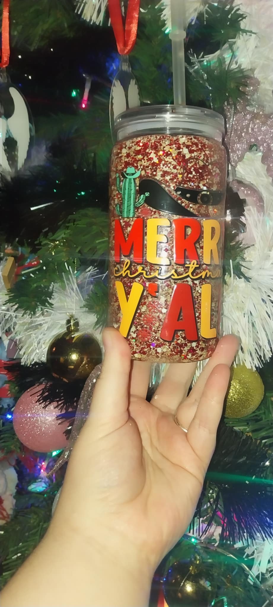 Cowboy Christmas Snowglobe Tumbler