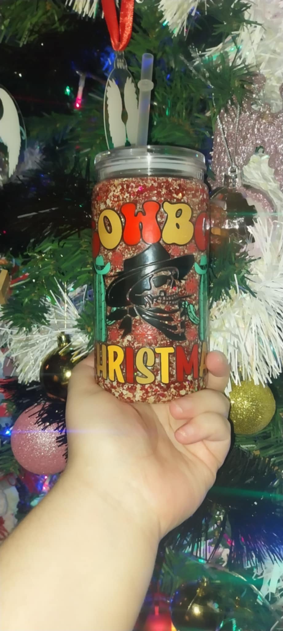 Cowboy Christmas Snowglobe Tumbler
