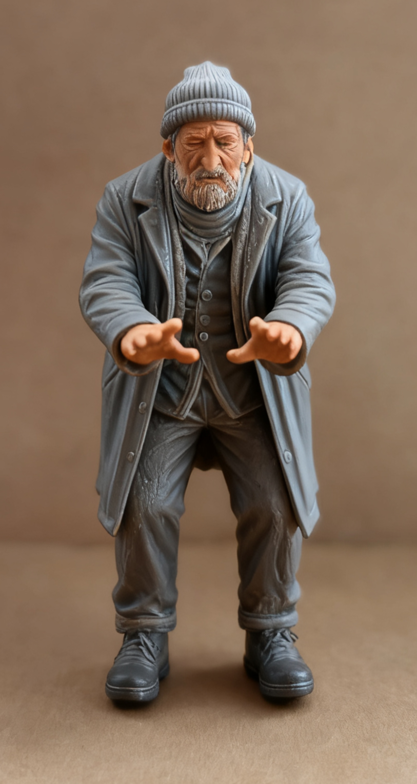 Homeless Man Figure 16mm Scale