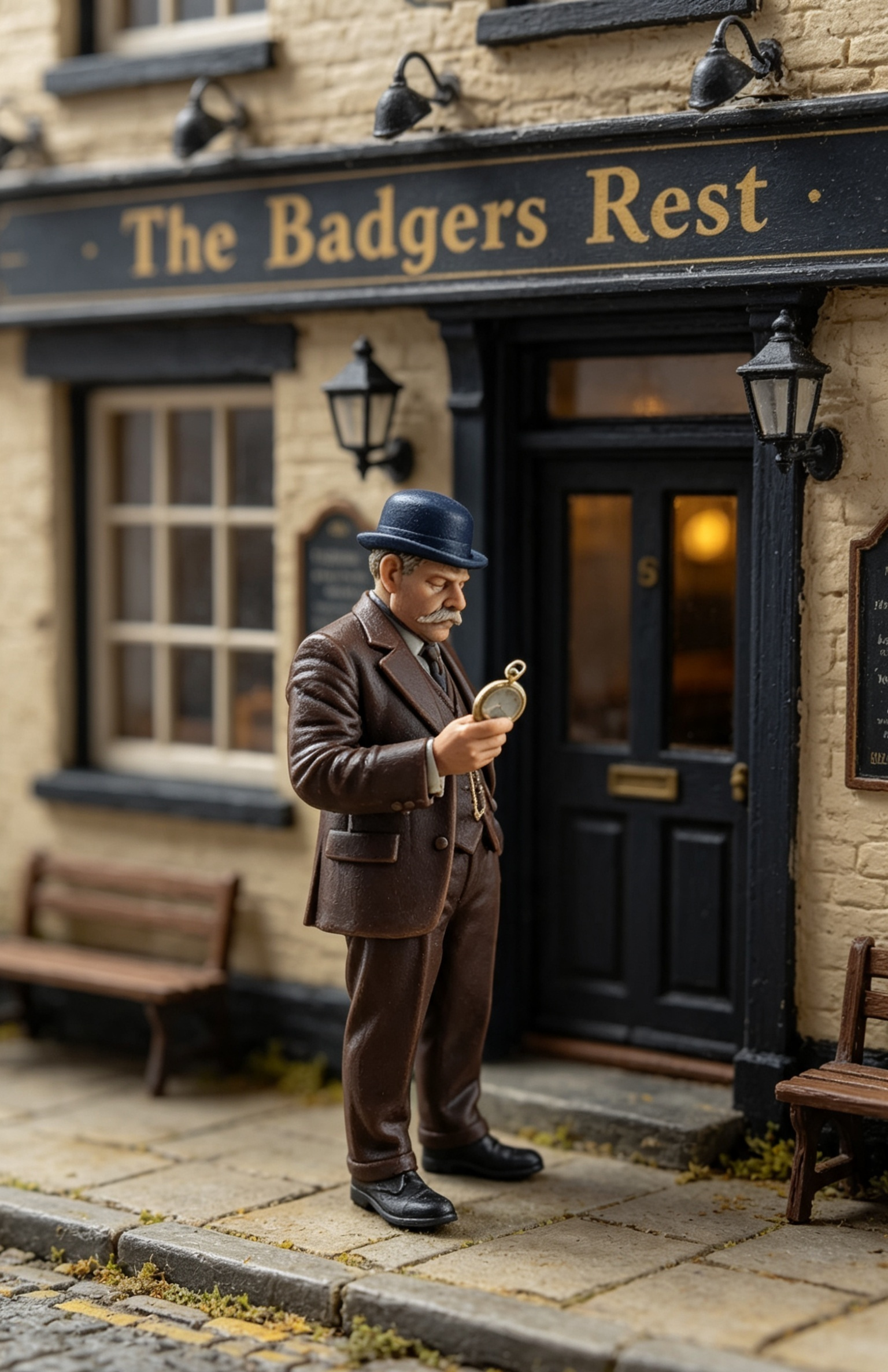 Man Looking At Pocket Watch Figure 16mm Scale