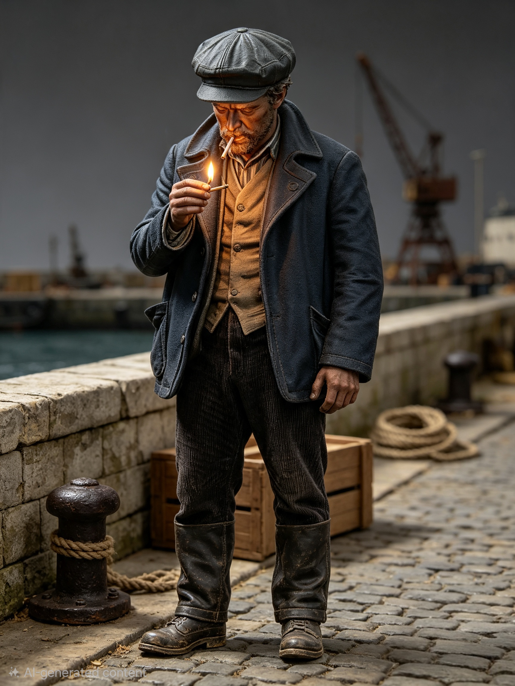 Slight Miner Lighting Cigarette Figure G Scale & LGB
