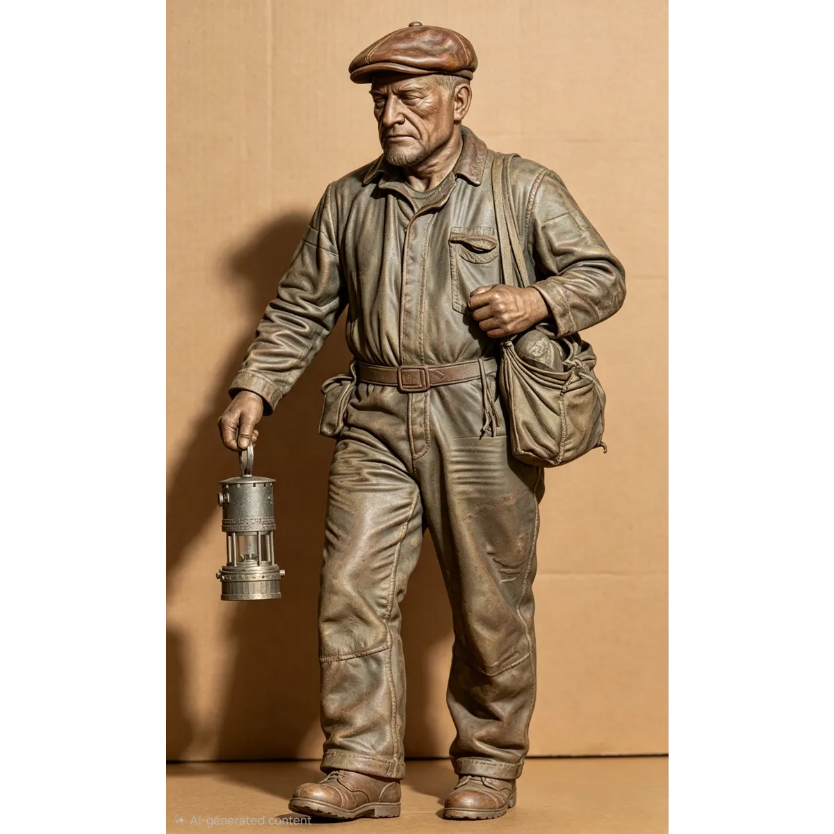 Slate Miner With Oil Lamp & Food Bag 2 Figure 16mm Scale