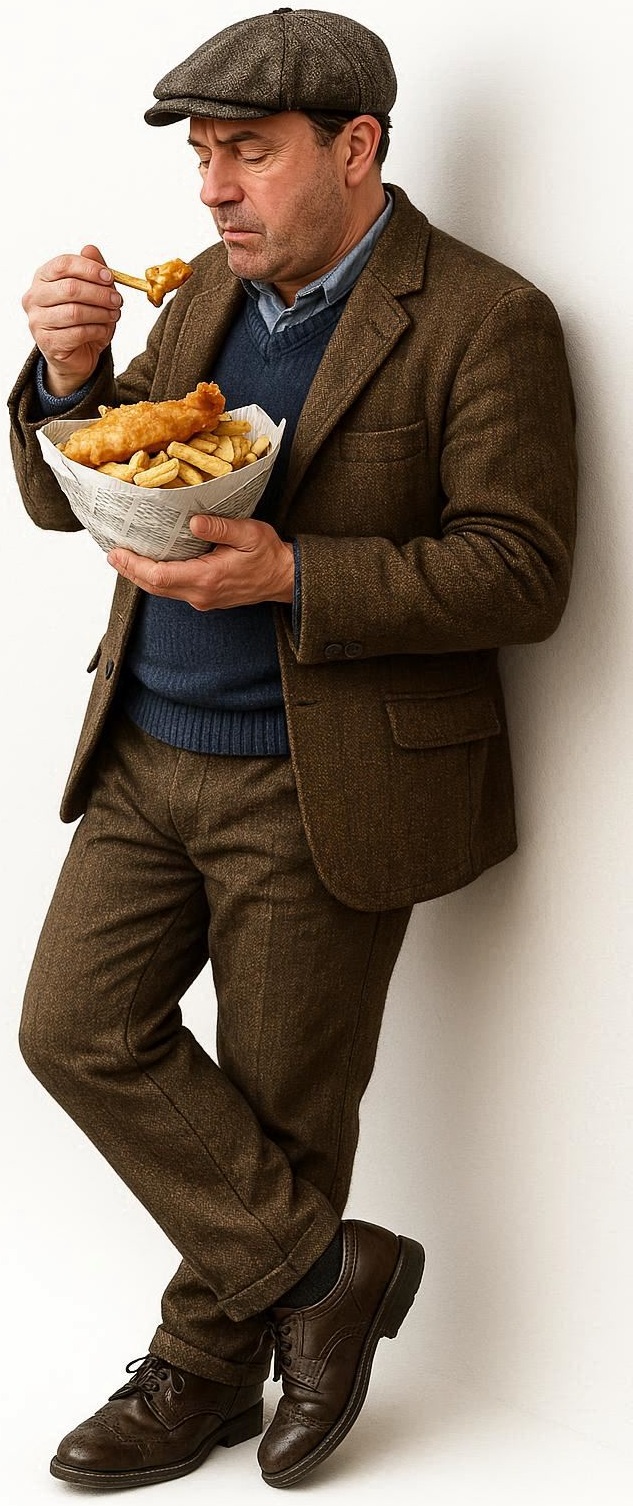 Man Eating Fish And Chips Figure G Scale & LGB