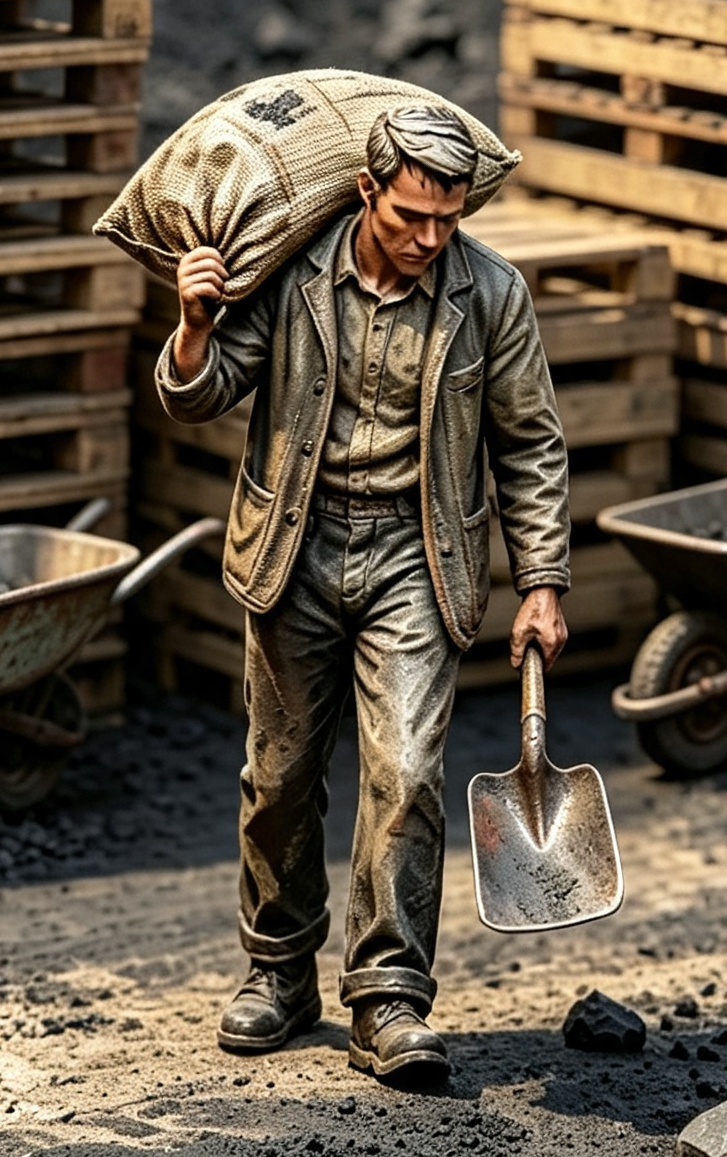 Coal Yard Worker 4 Figure G Scale & LGB