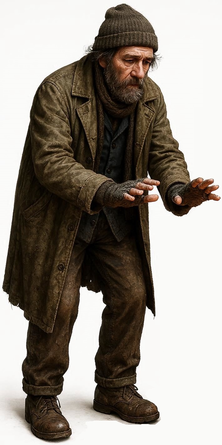 Homeless Man Figure G Scale & LGB