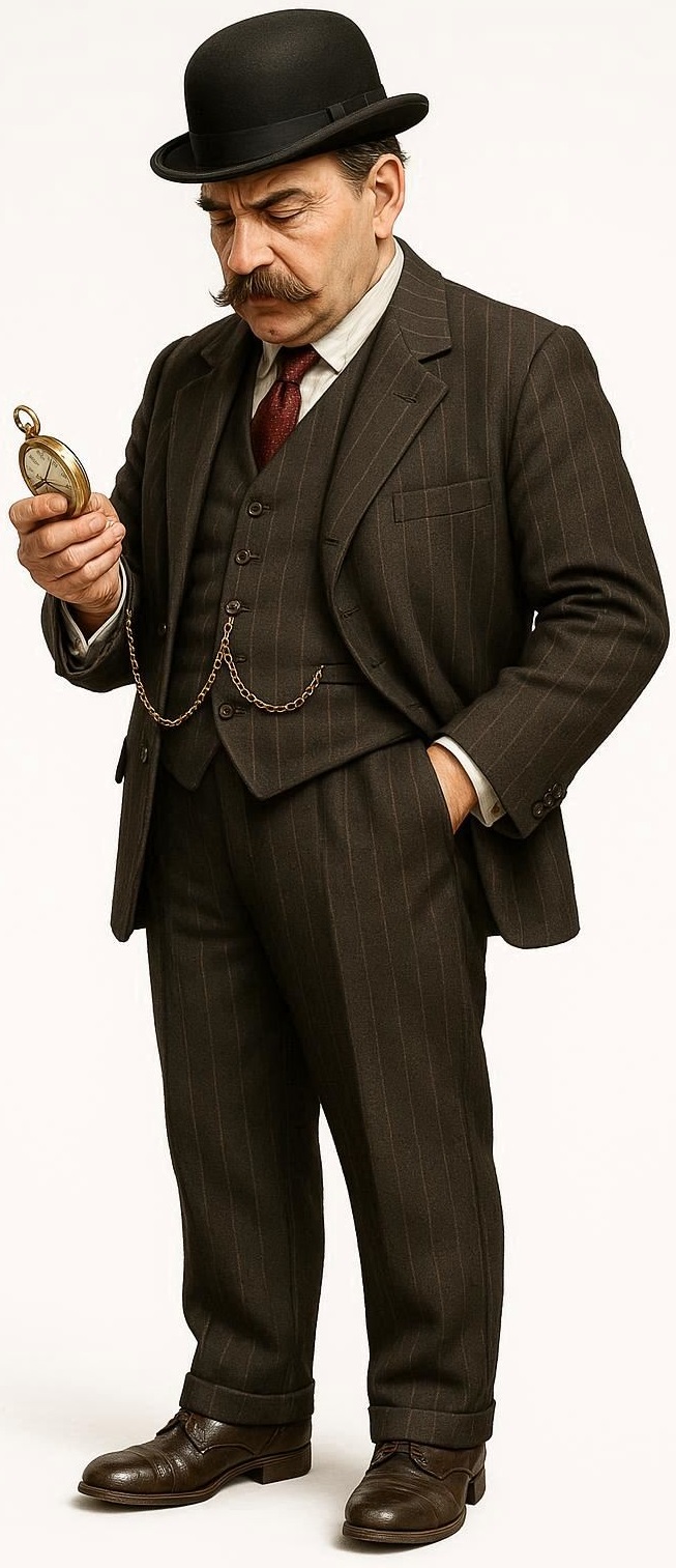 Man Looking At Pocket Watch Figure 16mm Scale
