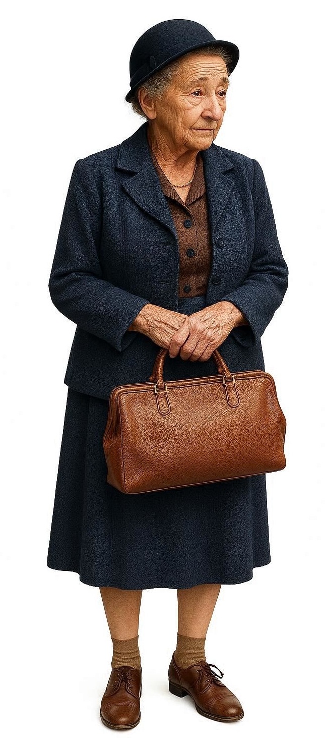 Old Lady Waiting Figure 16mm Scale