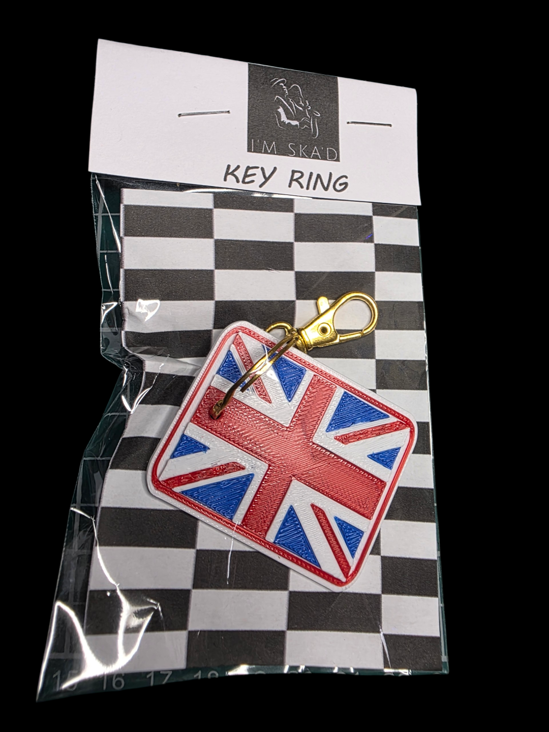 Union Jack look key ring.