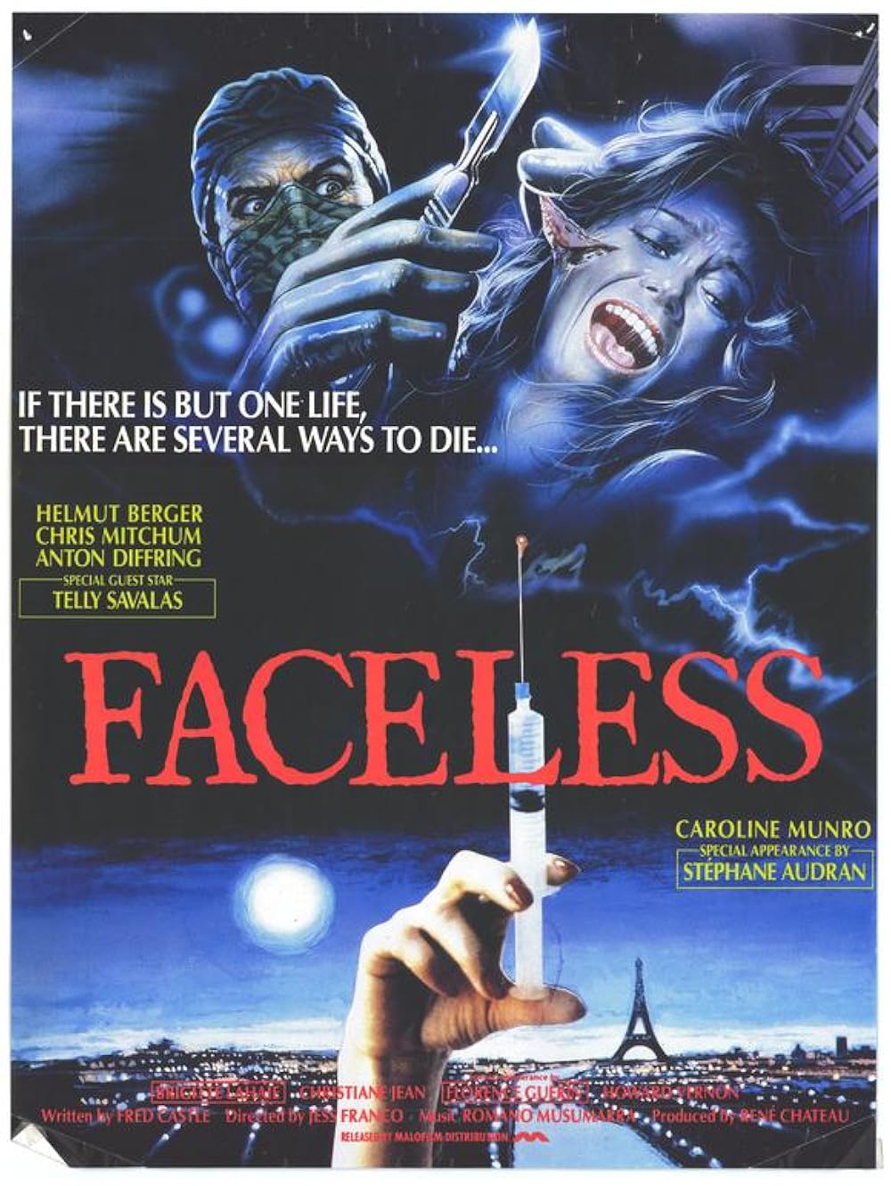 Faceless (1988) Helmut Berger Telly Savalas Chris Mitchum