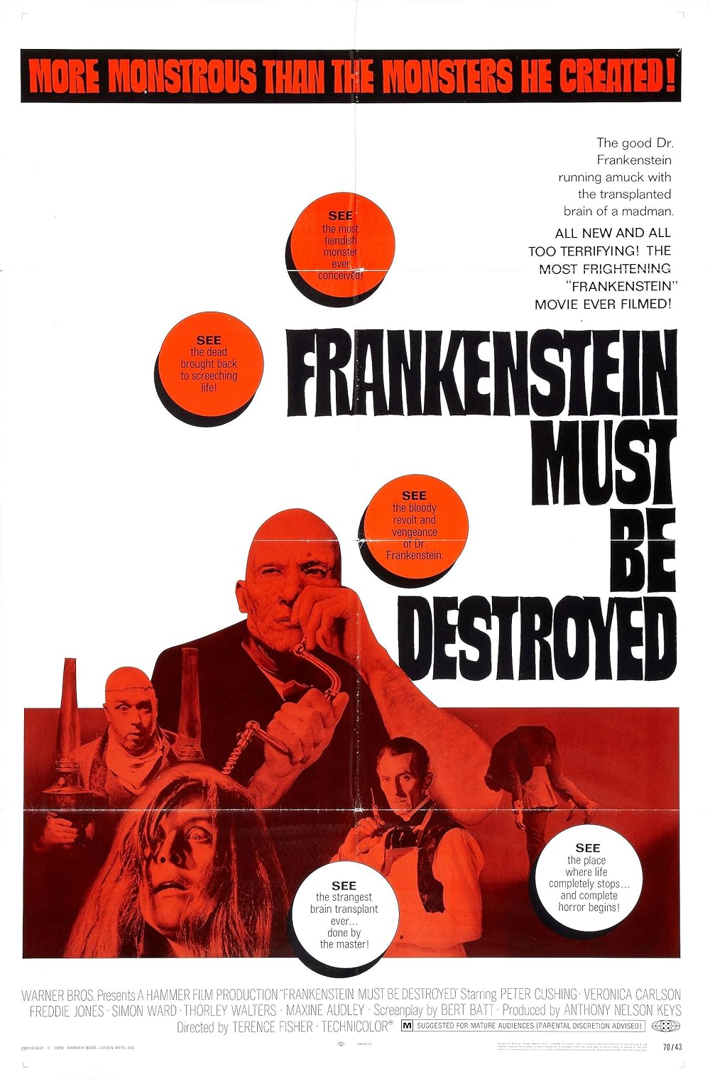 Frankenstein Must Be Destroyed (1969) Peter Cushing