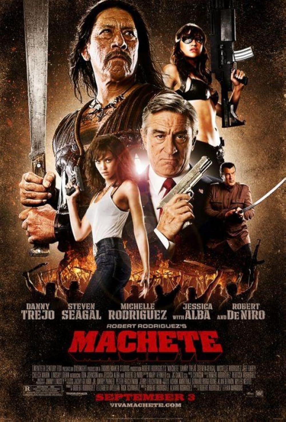 Machete (2010) Danny Trejo Jessica Alba Robert DeNiro