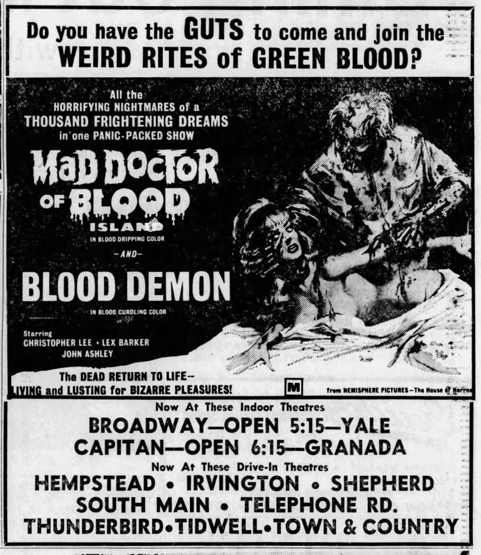 Mad Doctor Of Blood Island (1968) John Ashley