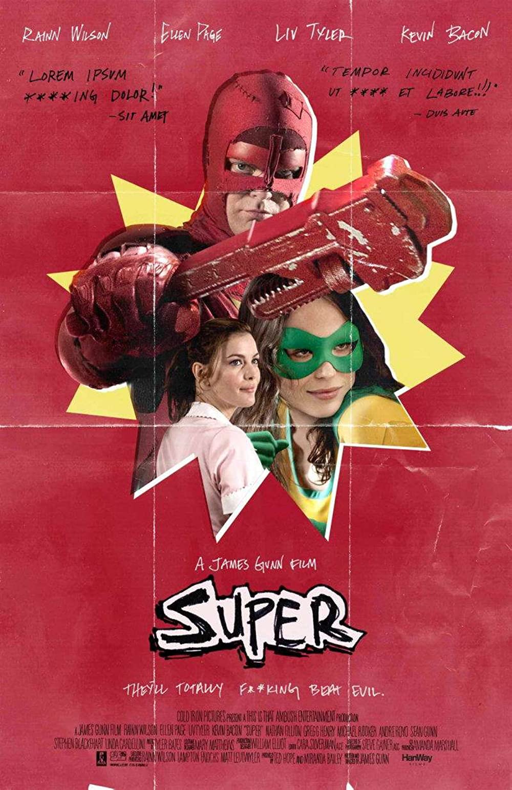 Super (2010) Ellen Page Liv Tyler Kevin Bacon