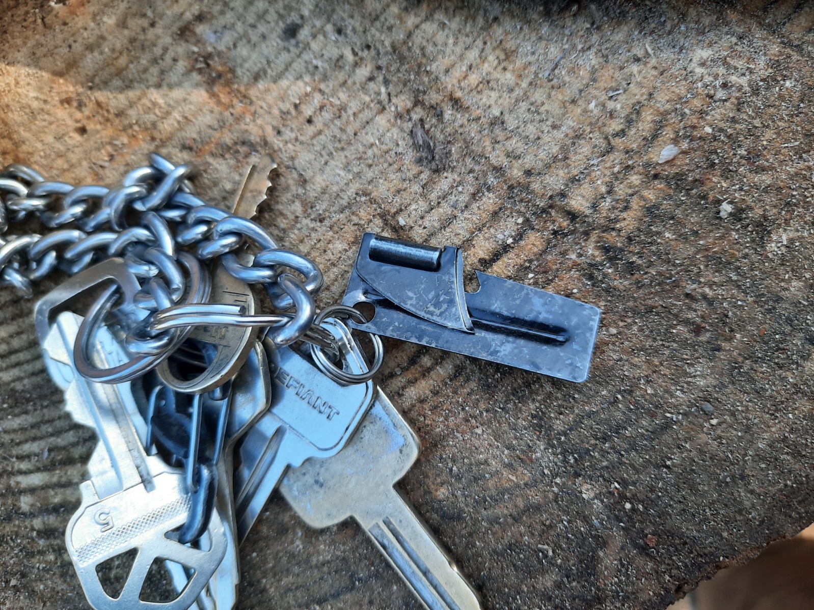Black P-38 Can Opener and Keychain