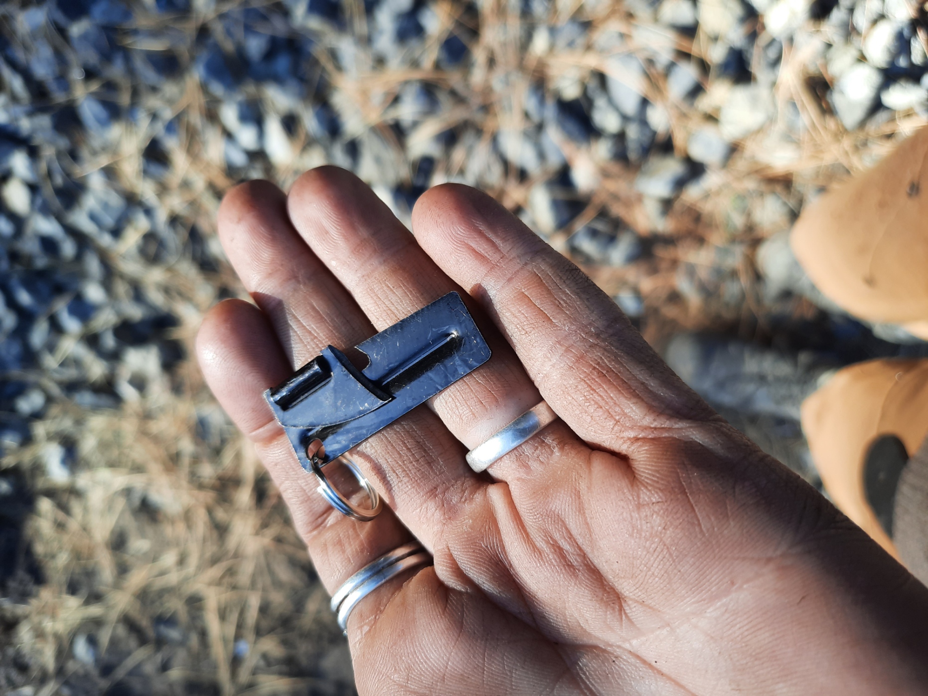 Black P-38 Can Opener and Keychain
