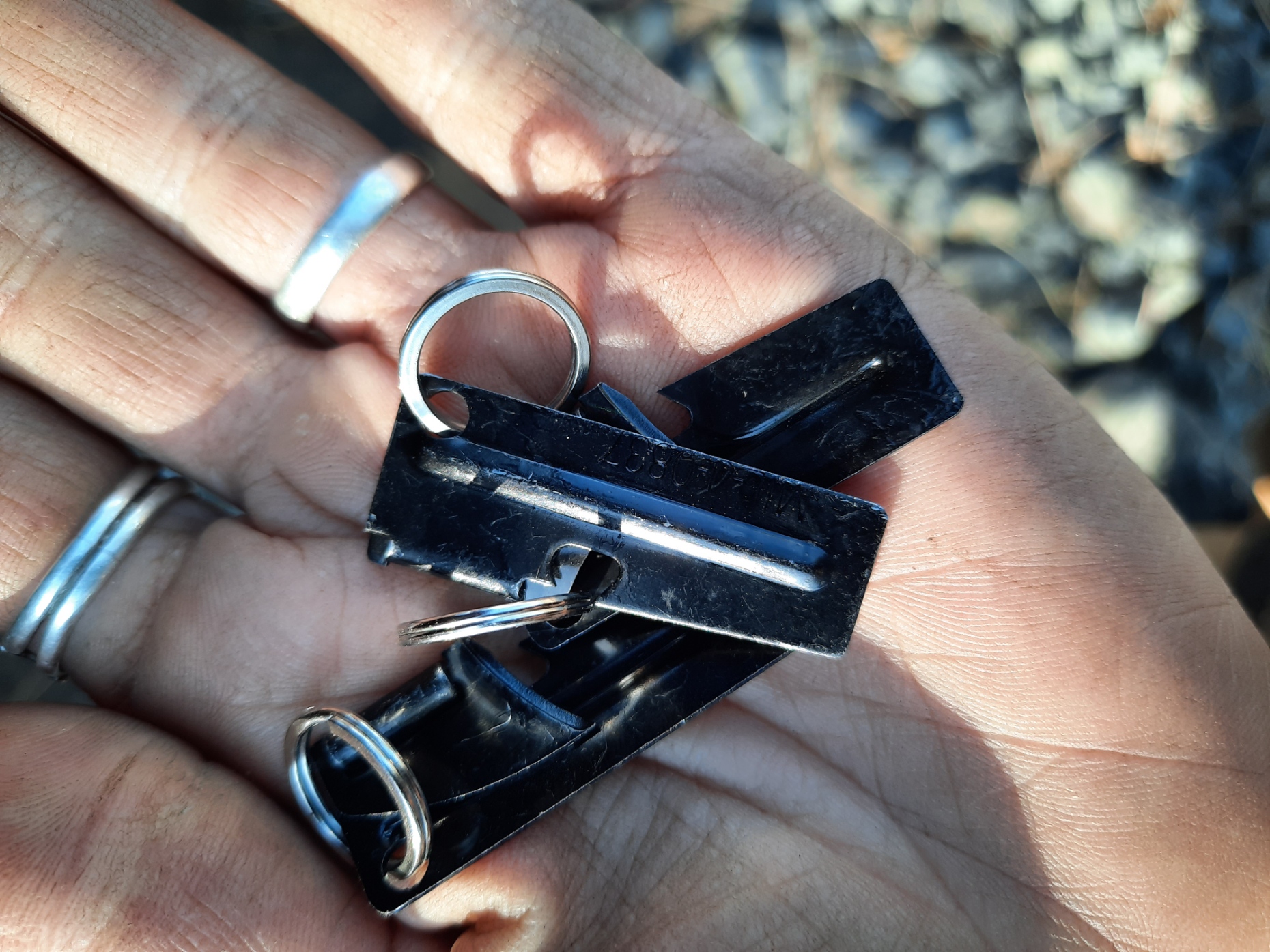 Black P-38 Can Opener and Keychain