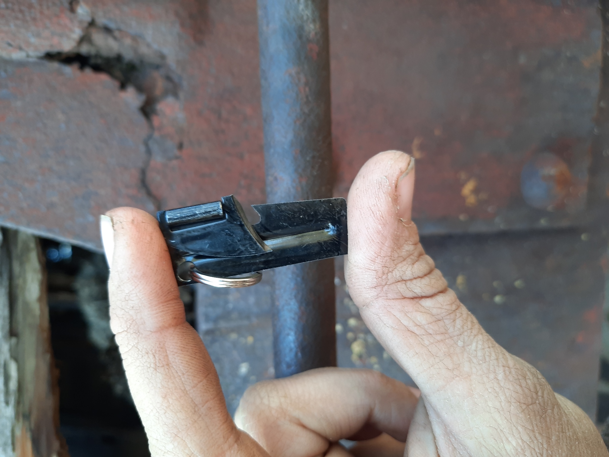 Black P-38 Can Opener and Keychain