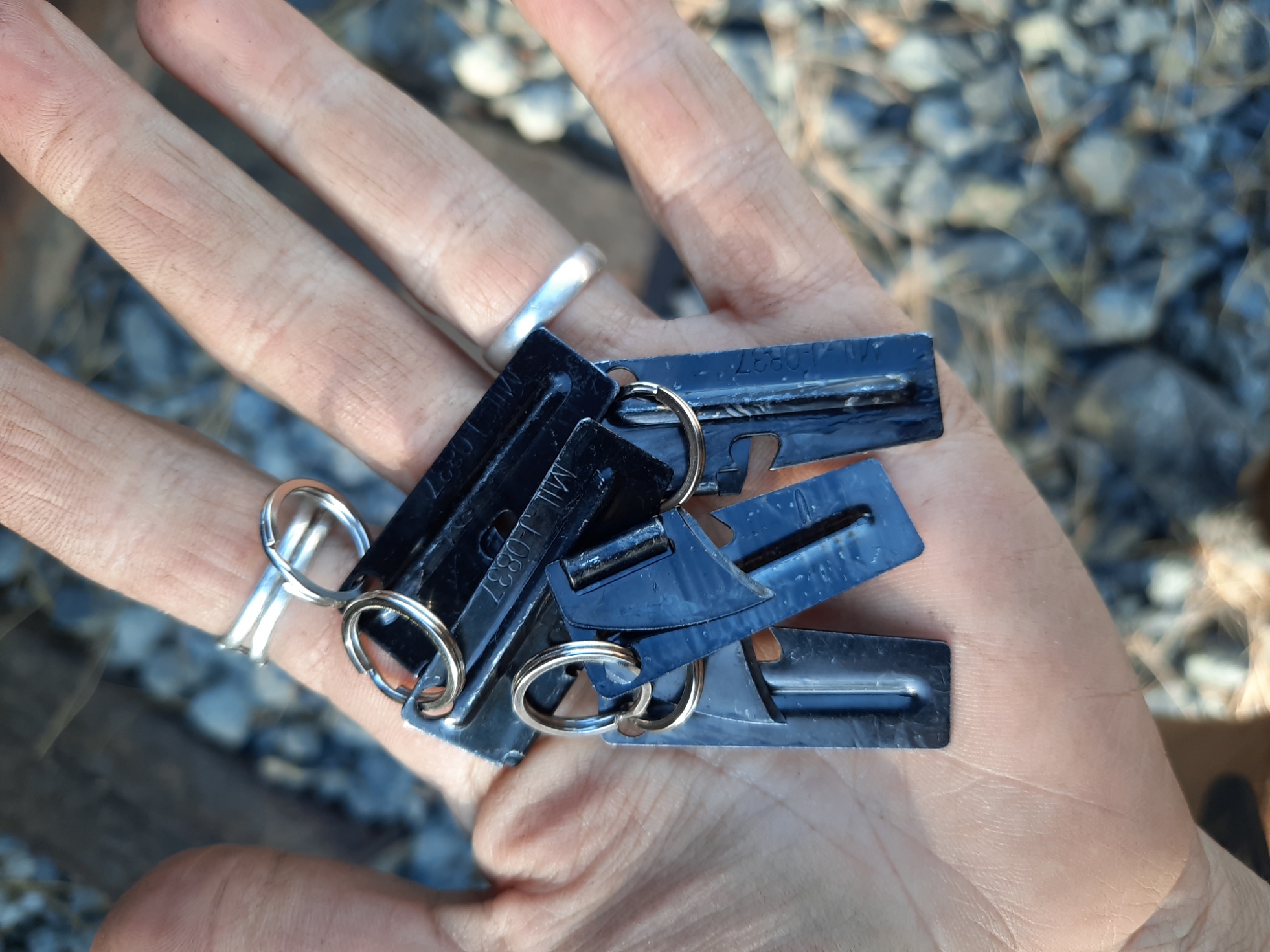Black P-38 Can Opener and Keychain