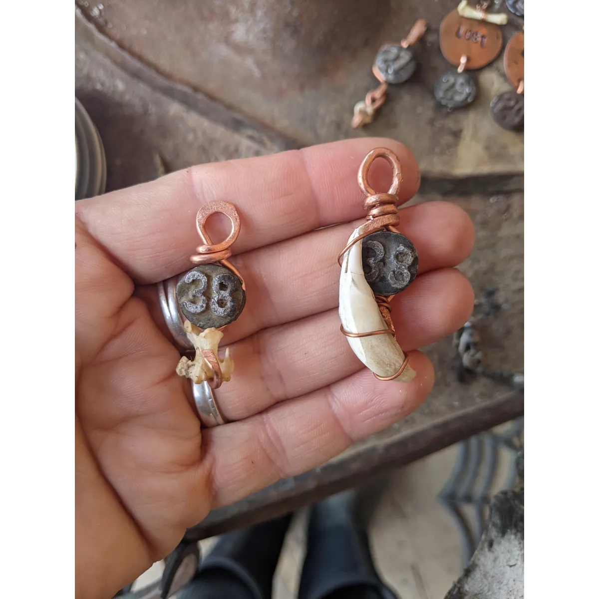 Tooth and Date Nail #33 necklace