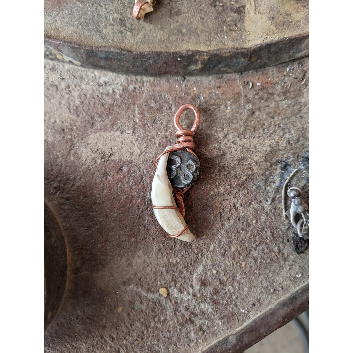 Tooth and Date Nail #33 necklace