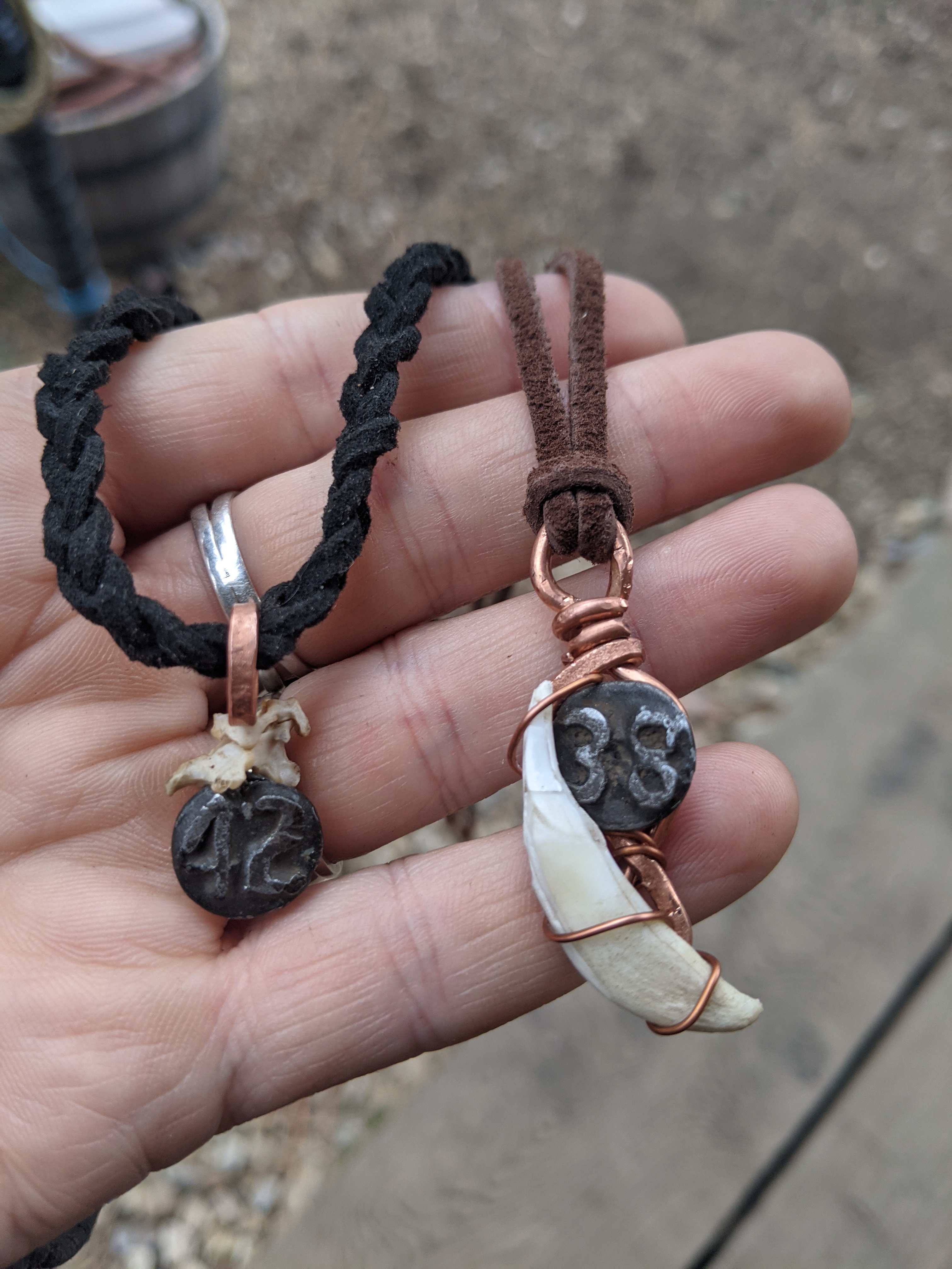 Tooth and Date Nail #33 necklace