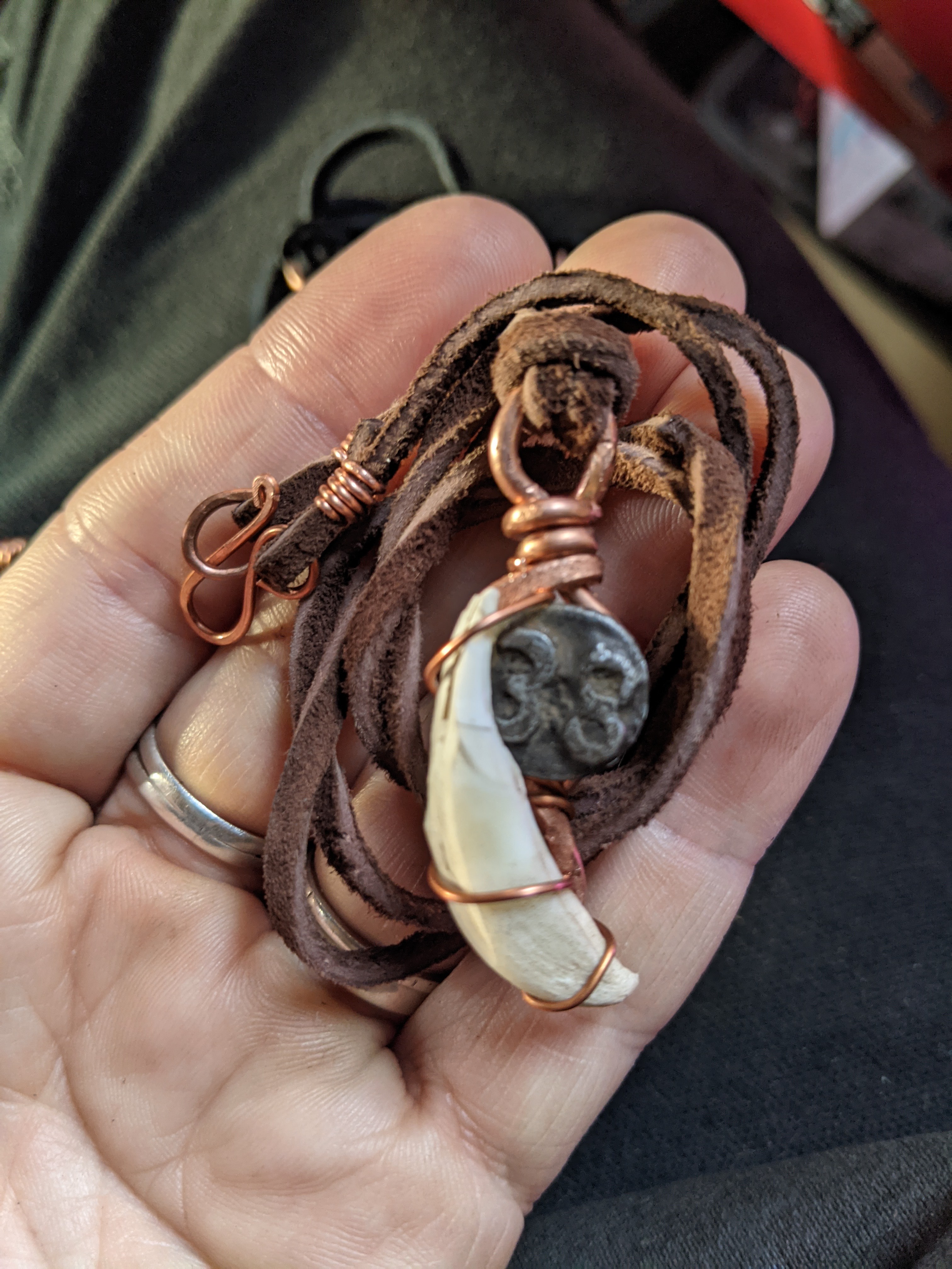 Tooth and Date Nail #33 necklace