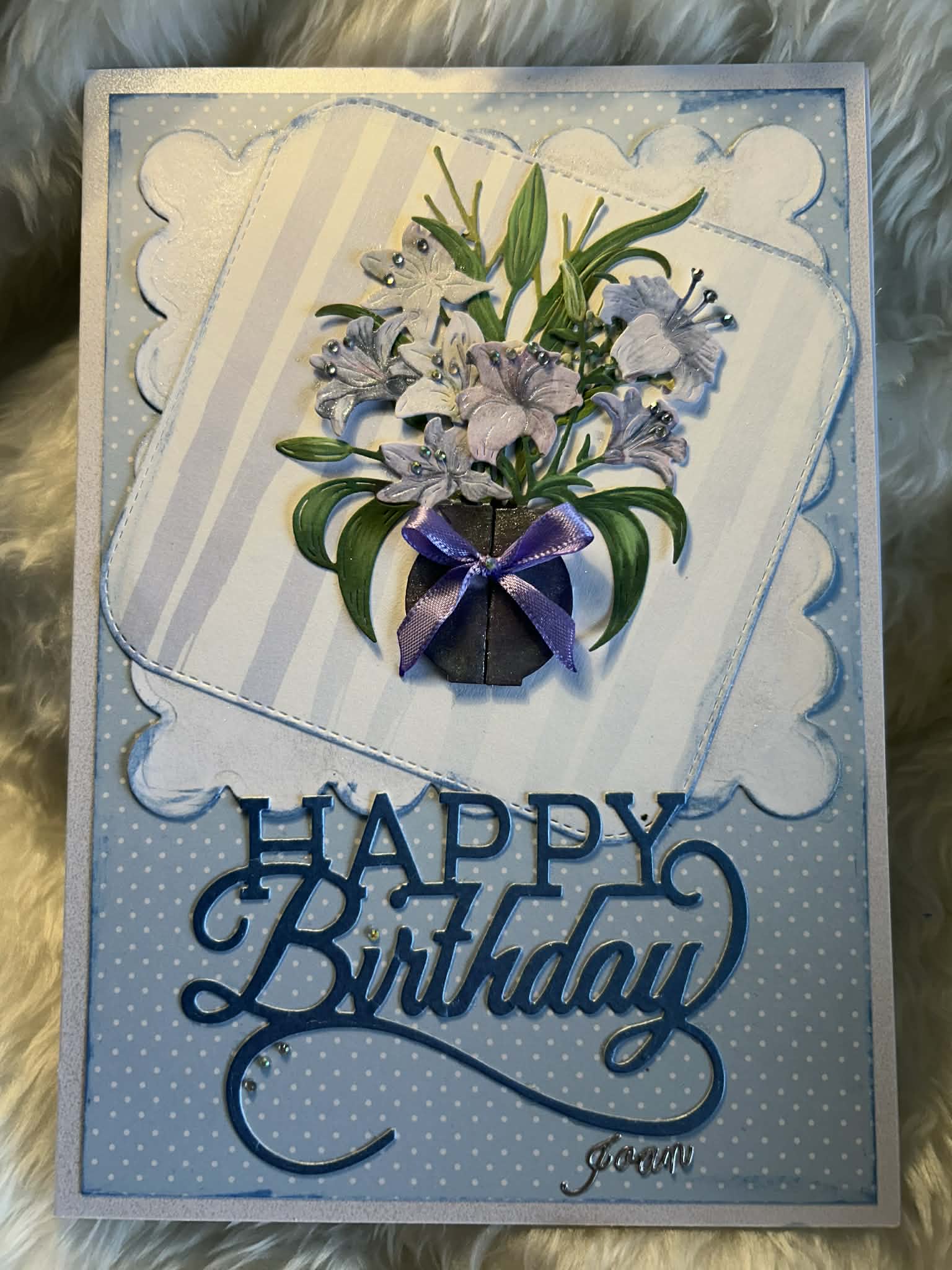 Handmade Personalised Floral Birthday Card